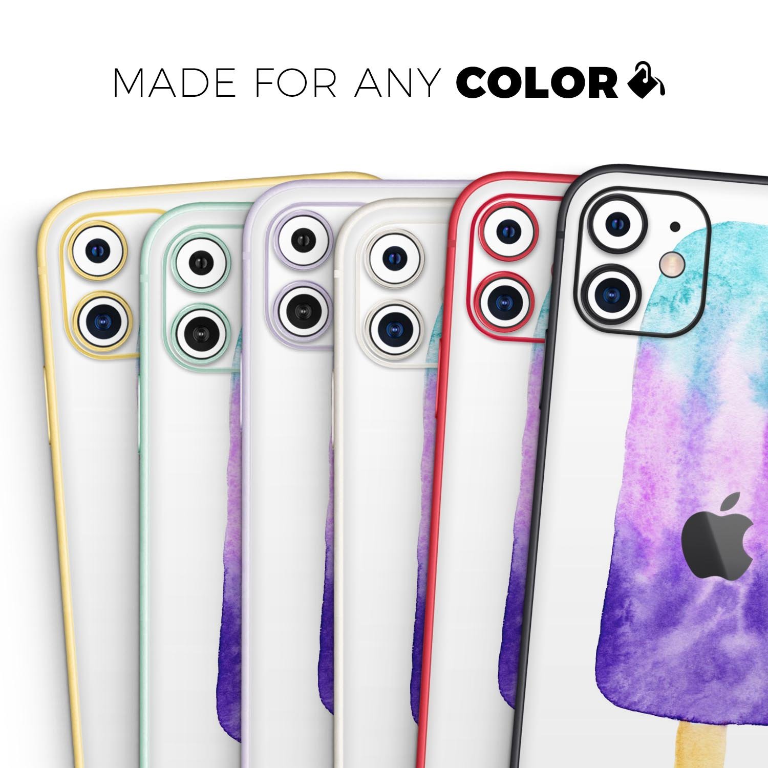 Summer Mode Ice Cream Skin-Kit for Apple iPhone, featuring vibrant colors and a sleek design, perfect for personalizing your device.