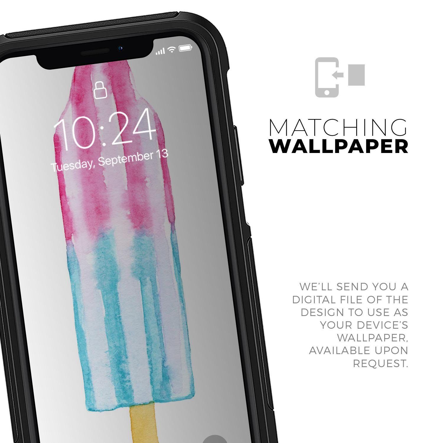 Summer Mode Ice Cream v4 Skin Kit for iPhone OtterBox Cases featuring vibrant ice cream design and premium 3M materials.