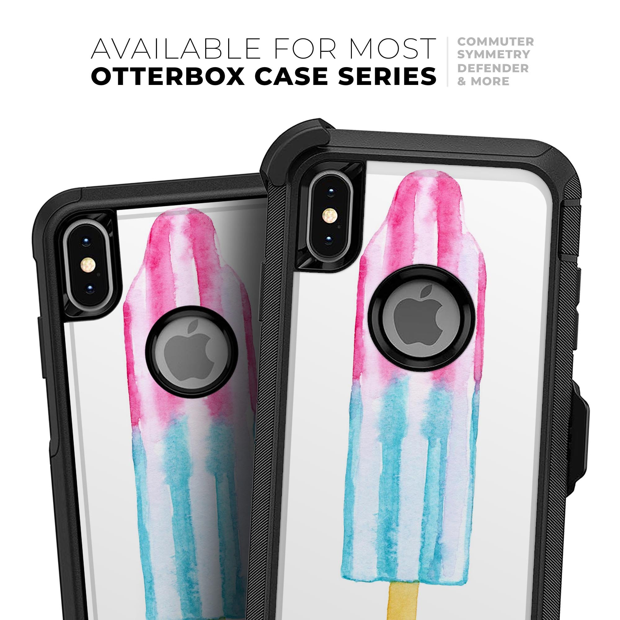 Summer Mode Ice Cream v4 Skin Kit for iPhone OtterBox Cases featuring vibrant ice cream design and premium 3M materials.