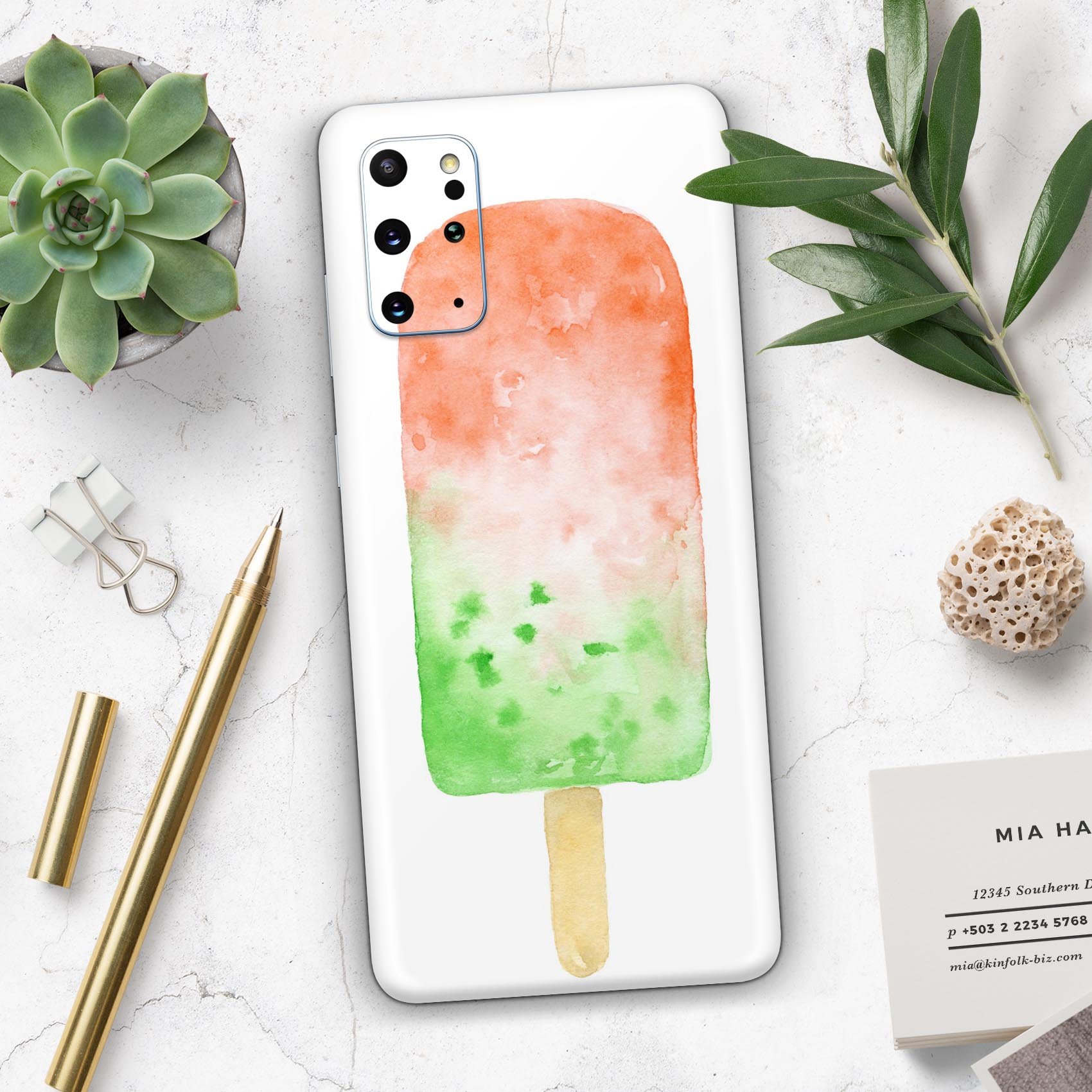 Summer Mode Ice Cream v8 Skin-Kit for Samsung Galaxy S-Series, featuring vibrant colors and a sleek design.