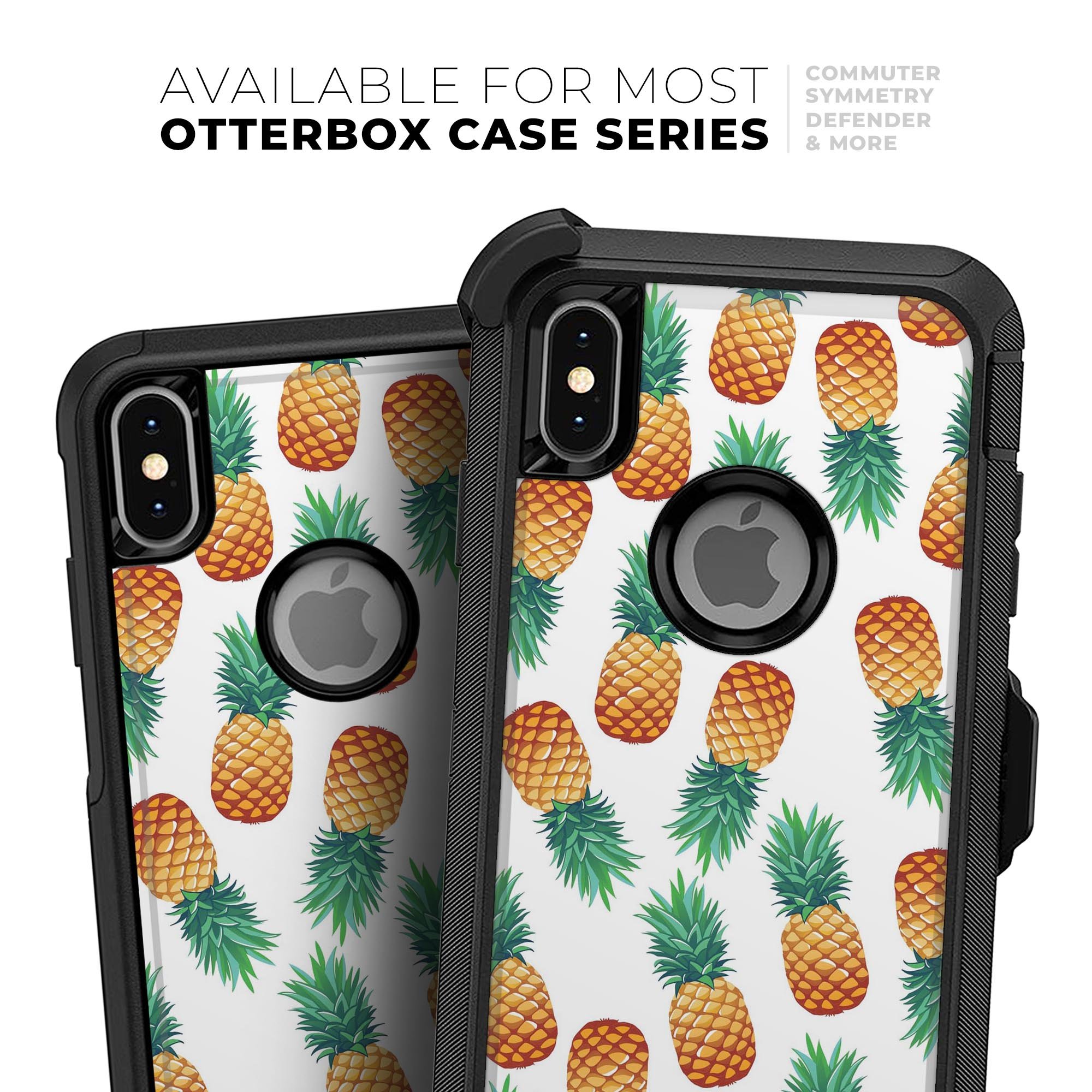 Summer Pineapple Skin Kit for iPhone OtterBox Cases featuring vibrant pineapple design and premium 3M materials.