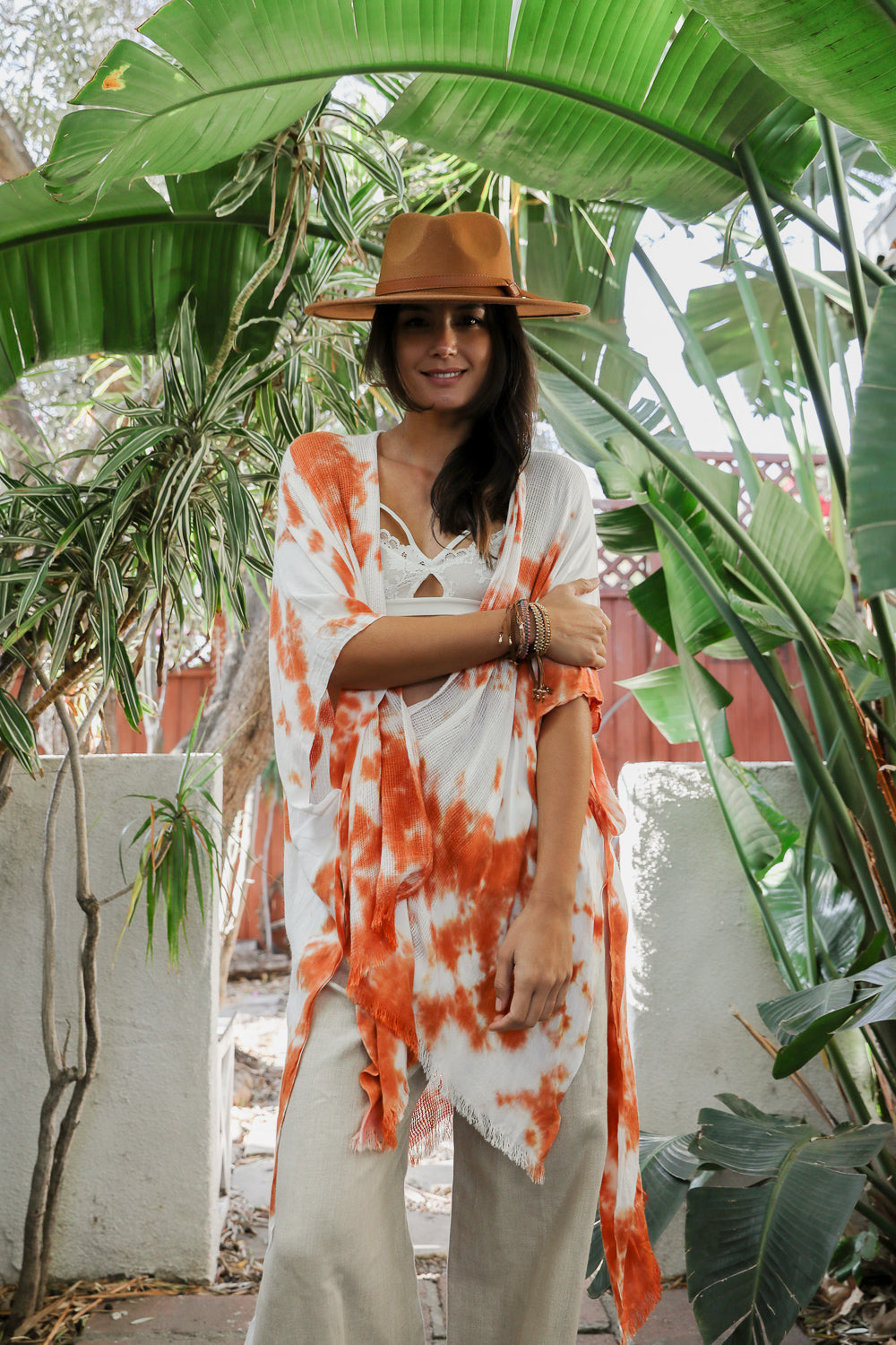 A vibrant Summer Tie-Dye Kimono featuring colorful patterns, perfect for summer festivals and outdoor events, made from lightweight fabric.