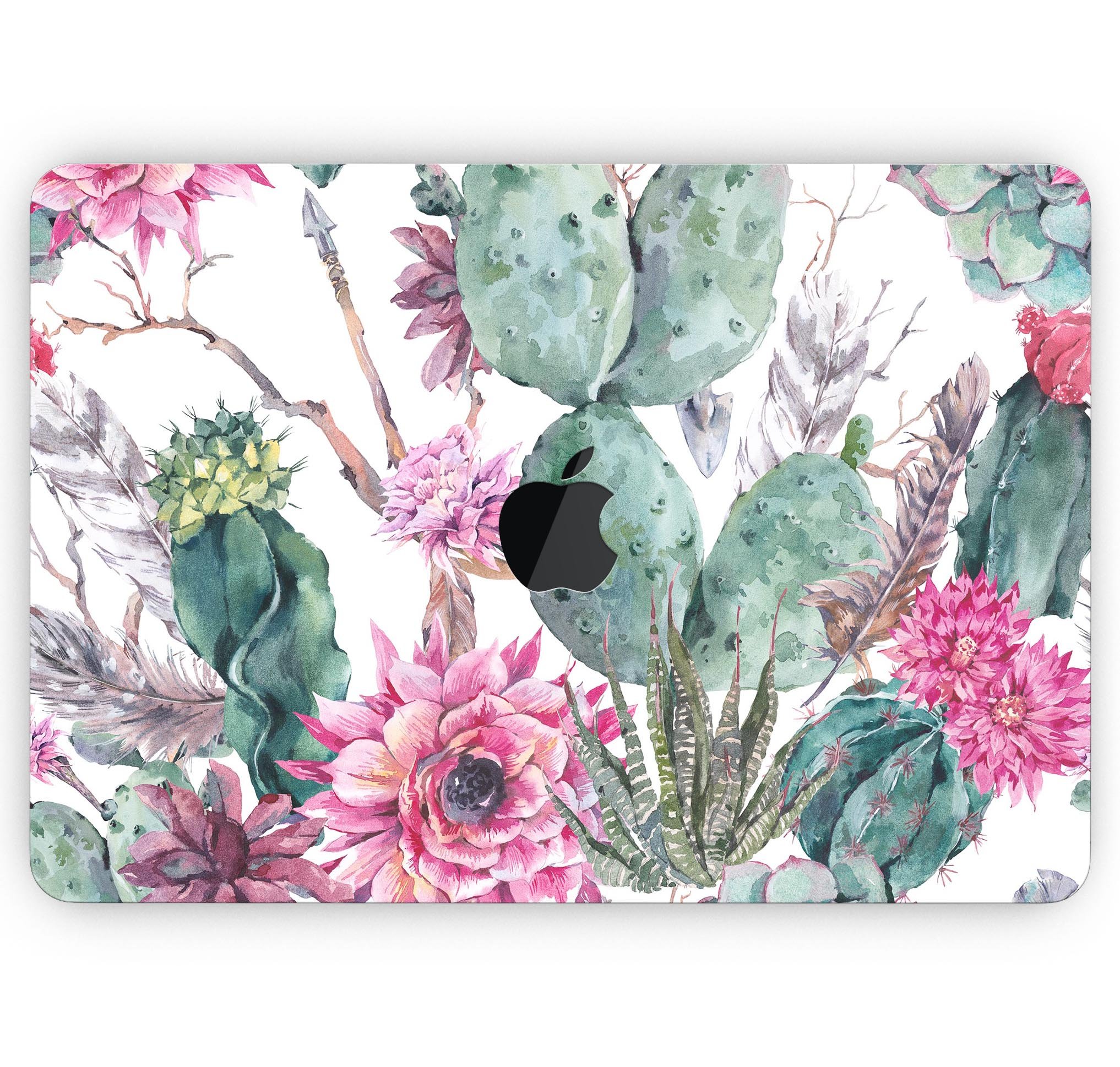 Summer Watercolor Floral skin decal wrap kit for MacBook, showcasing vibrant floral design on premium vinyl material.