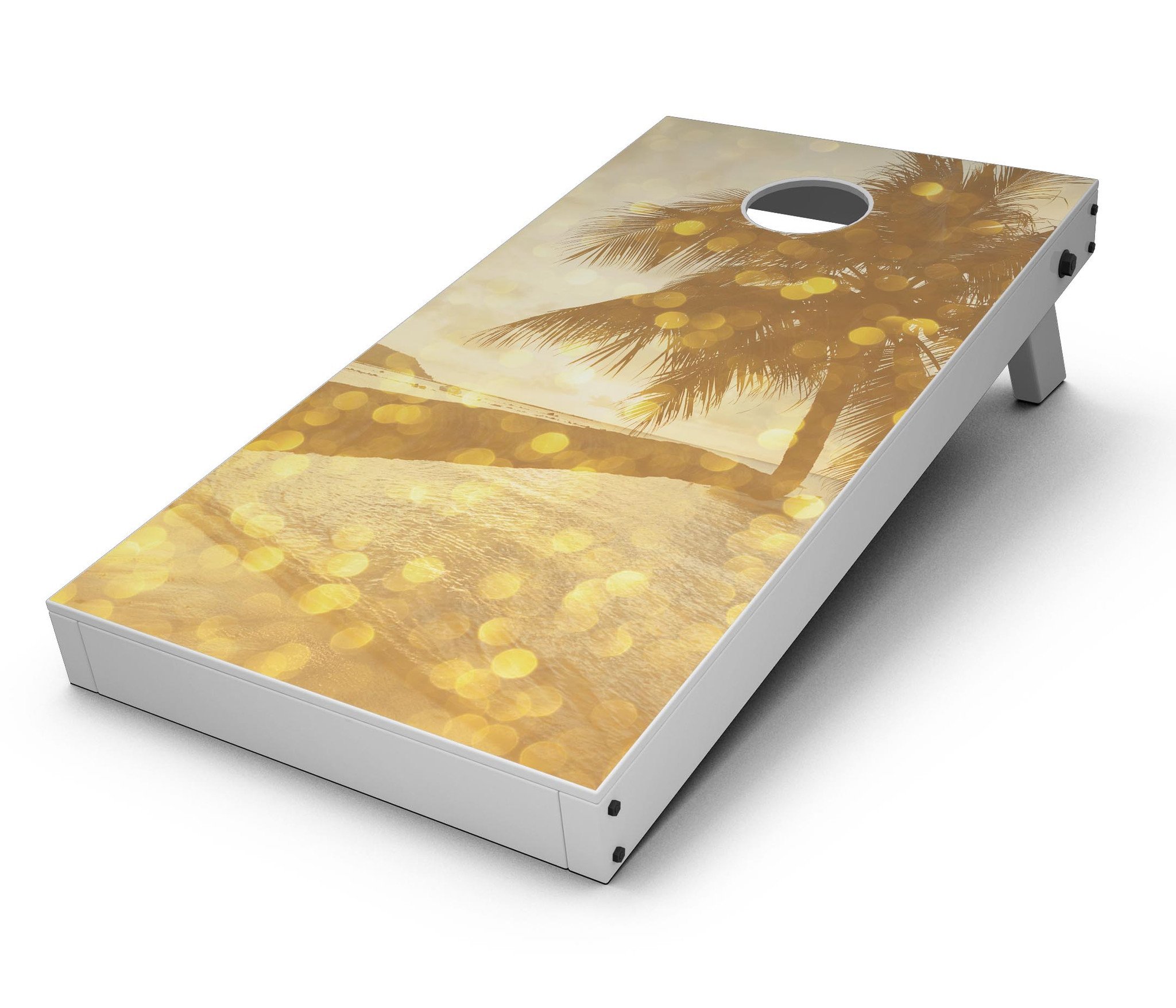 Sun-Kissed Day V1 CornHole Board Skin Decal Kit featuring vibrant colors and easy application for custom Cornhole boards.