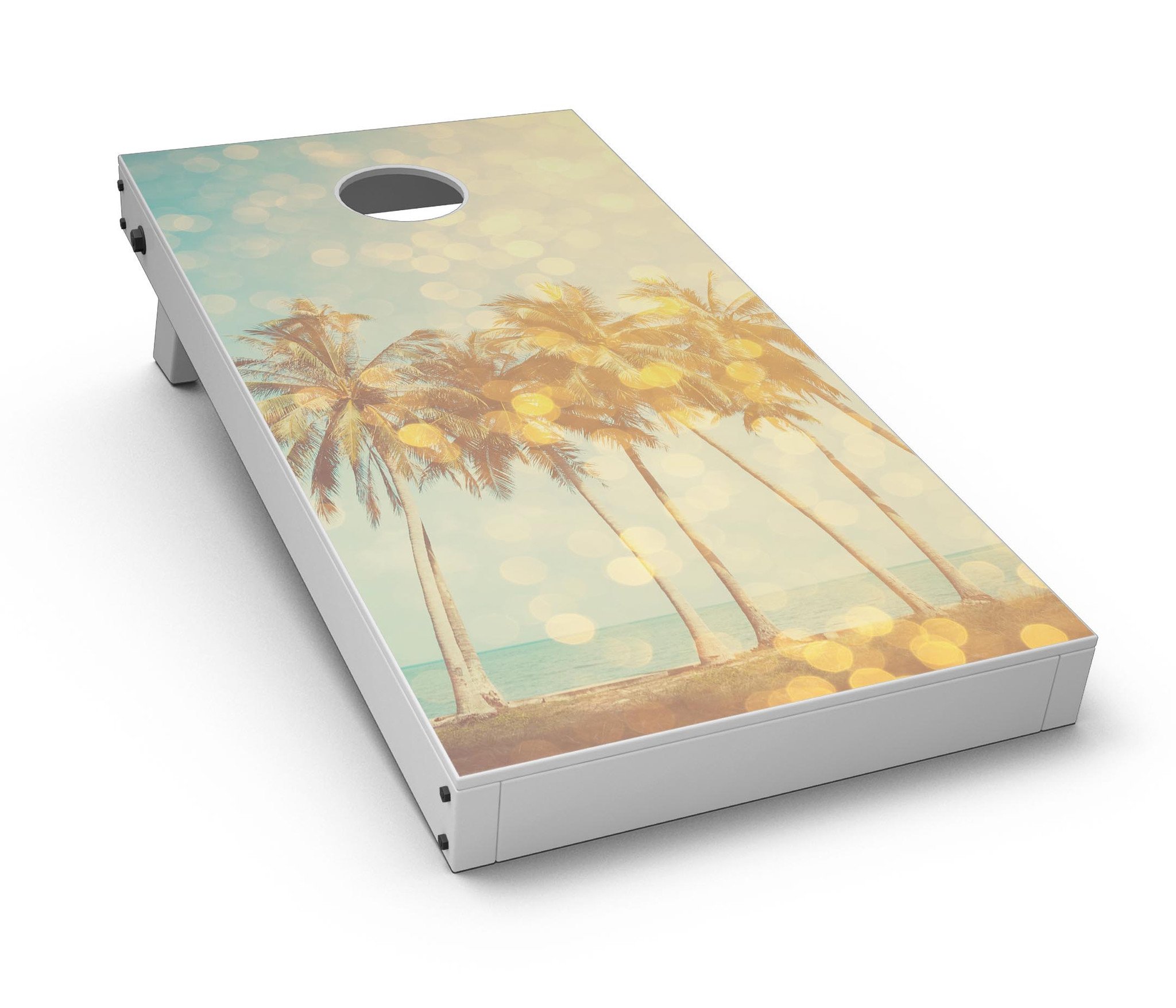 Sun-Kissed Day V2 Cornhole Board Skin Decal Kit featuring vibrant colors and easy application for custom Cornhole boards.