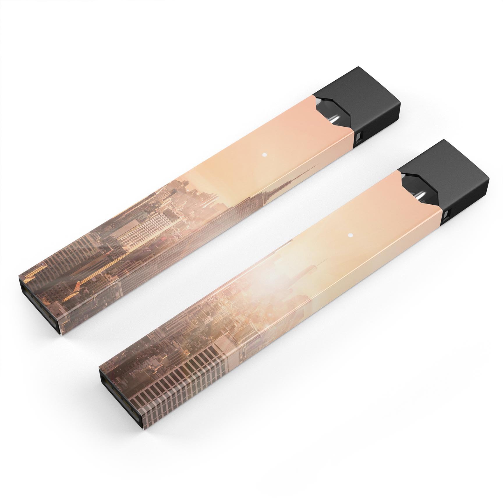 Sunny Blur Empire State skin-wrap sticker designed for JUUL vaping device, featuring vibrant colors and a protective finish.