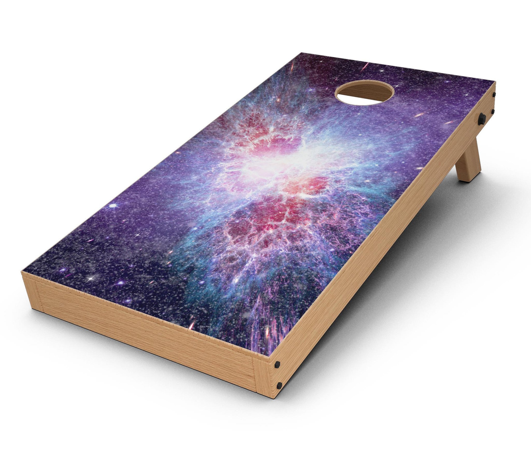 Supernova CornHole Board Skin Decal Kit featuring vibrant vinyl wraps for custom Cornhole boards.