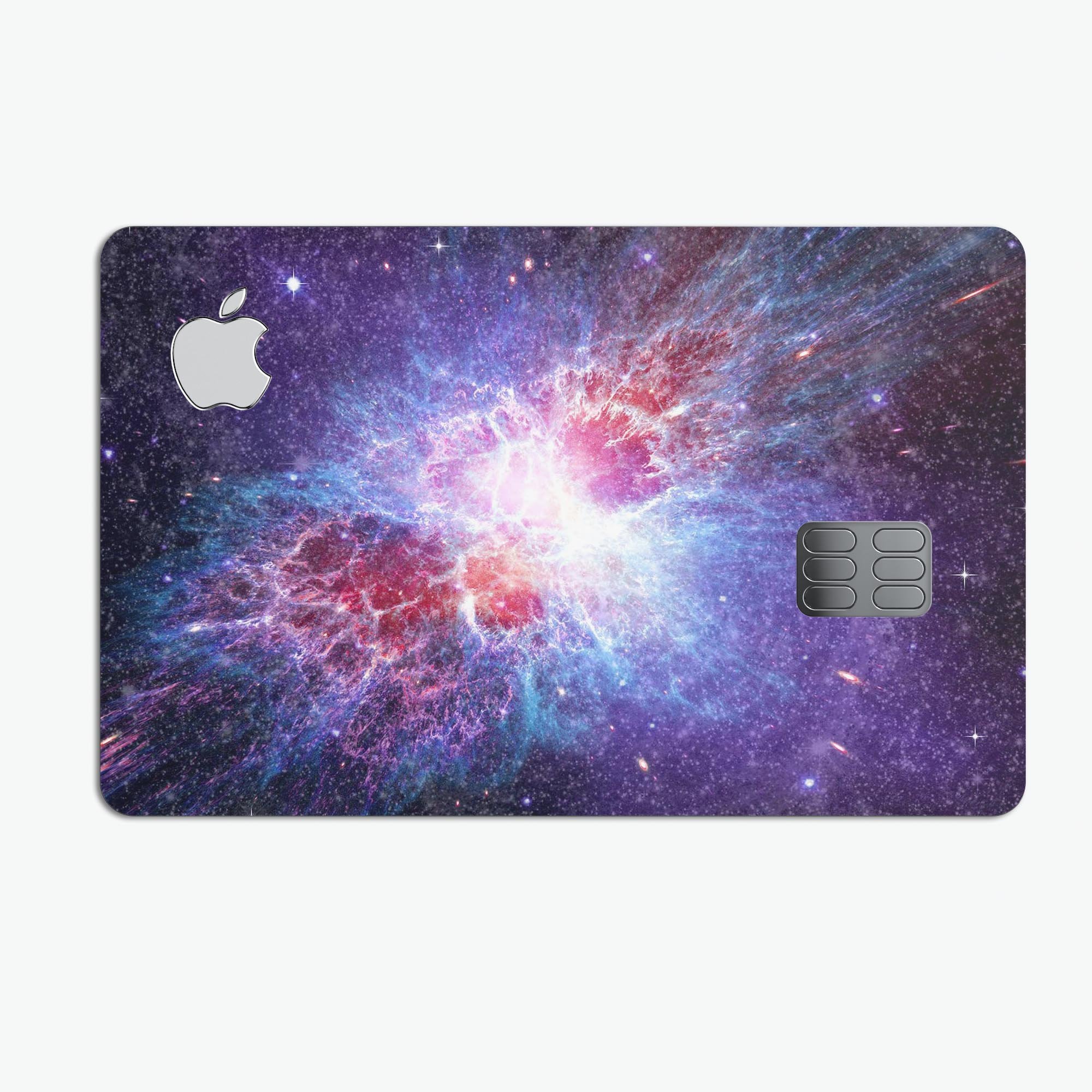 Supernova Premium Protective Decal Skin-Kit for Apple Card, showcasing ultra-gloss and soft-matte finishes.