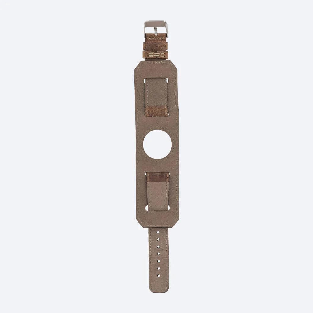 Swansea Cuff FitBit Leather Watch Straps in premium full-grain leather, featuring a polished stainless-steel buckle and classic design.