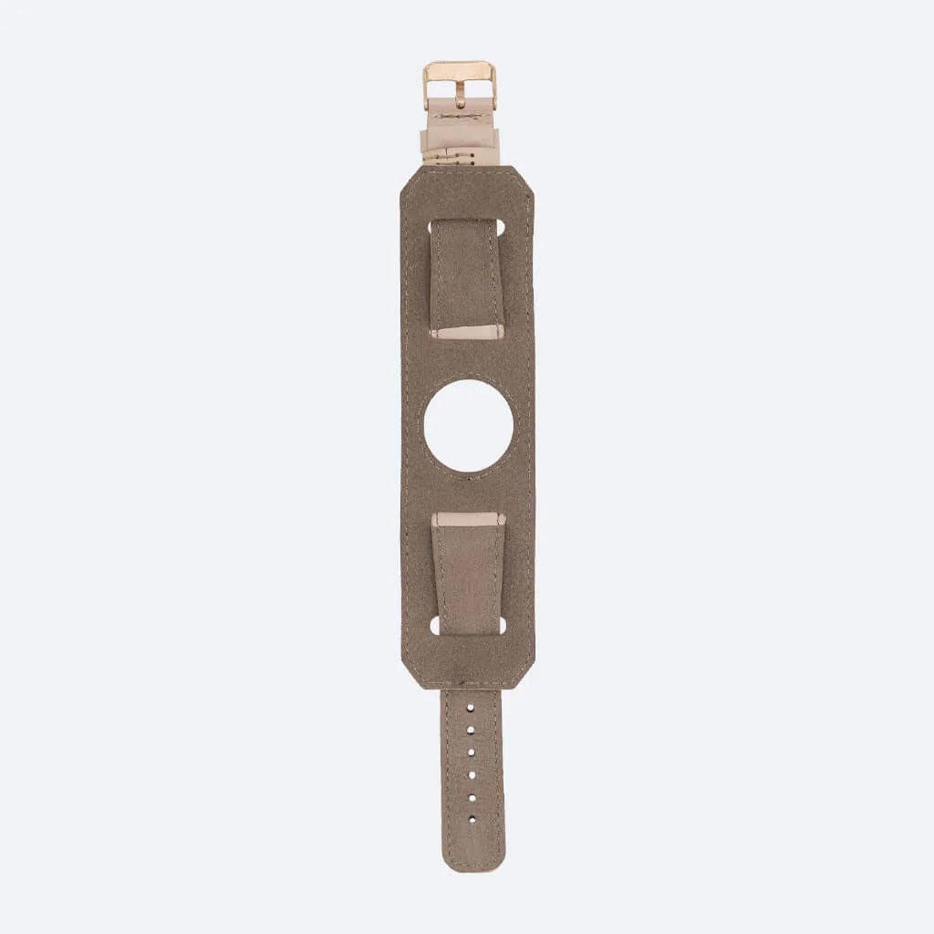 Swansea Cuff FitBit Leather Watch Straps in premium full-grain leather, featuring a polished stainless-steel buckle and classic design.