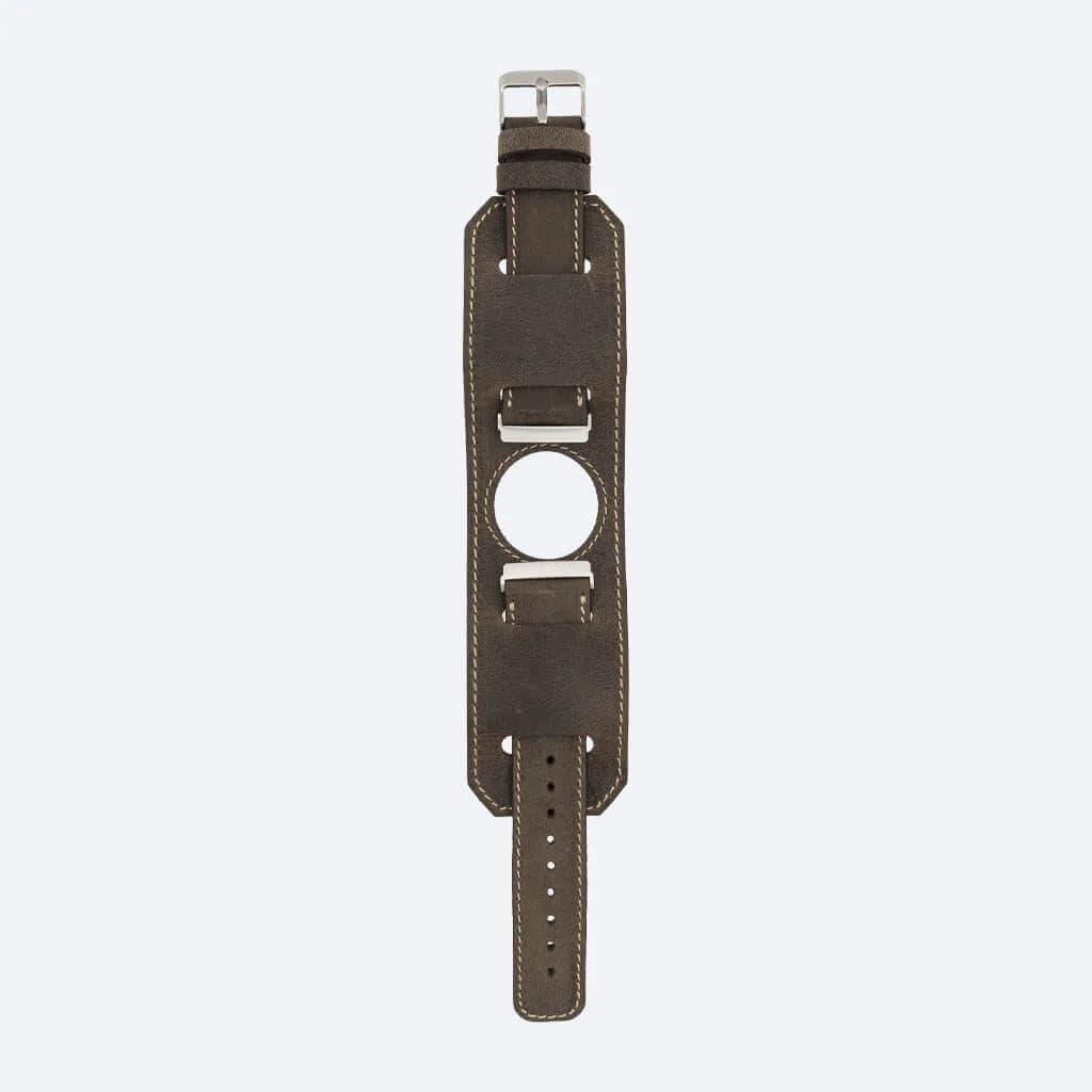 Swansea Cuff FitBit Leather Watch Straps in premium full-grain leather, featuring a polished stainless-steel buckle and classic design.