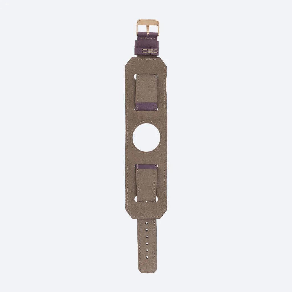 Swansea Cuff FitBit Leather Watch Straps in premium full-grain leather, featuring a polished stainless-steel buckle and classic design.