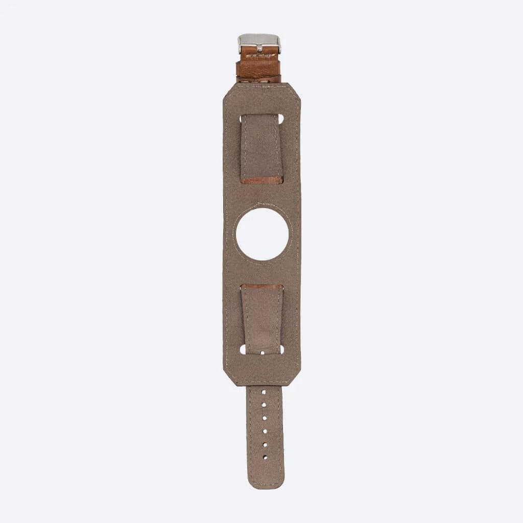 Swansea Cuff FitBit Leather Watch Straps in premium full-grain leather, featuring a polished stainless-steel buckle and classic design.