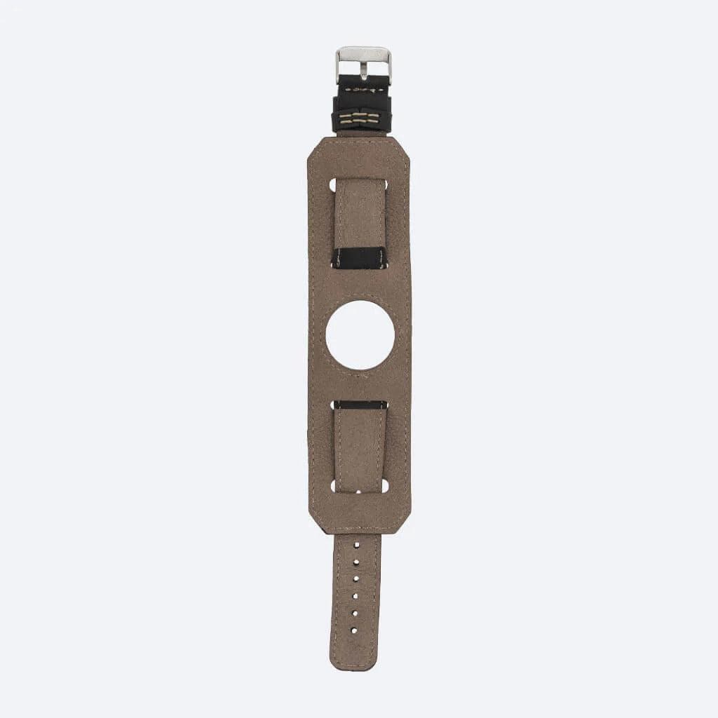 Swansea Cuff FitBit Leather Watch Straps in premium full-grain leather, featuring a polished stainless-steel buckle and classic design.