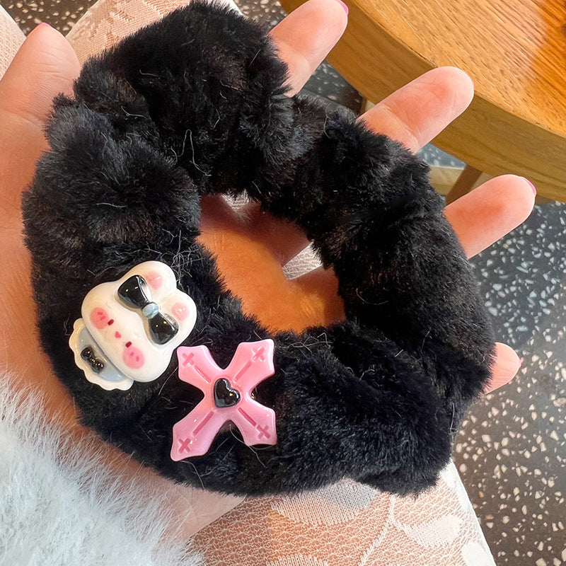 Sweet & Cute Rabbit Hair Tie featuring a heart-shaped design, perfect for adding charm to hairstyles.