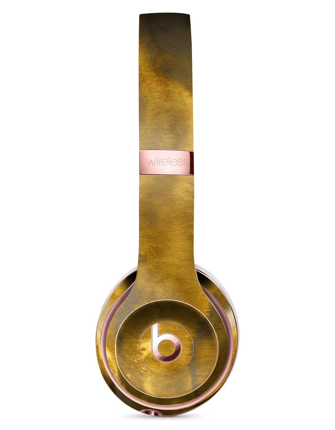 Swirly Golden Fur Full-Body Skin Kit for Beats by Dre Solo 3, showcasing vibrant design and precise fit.