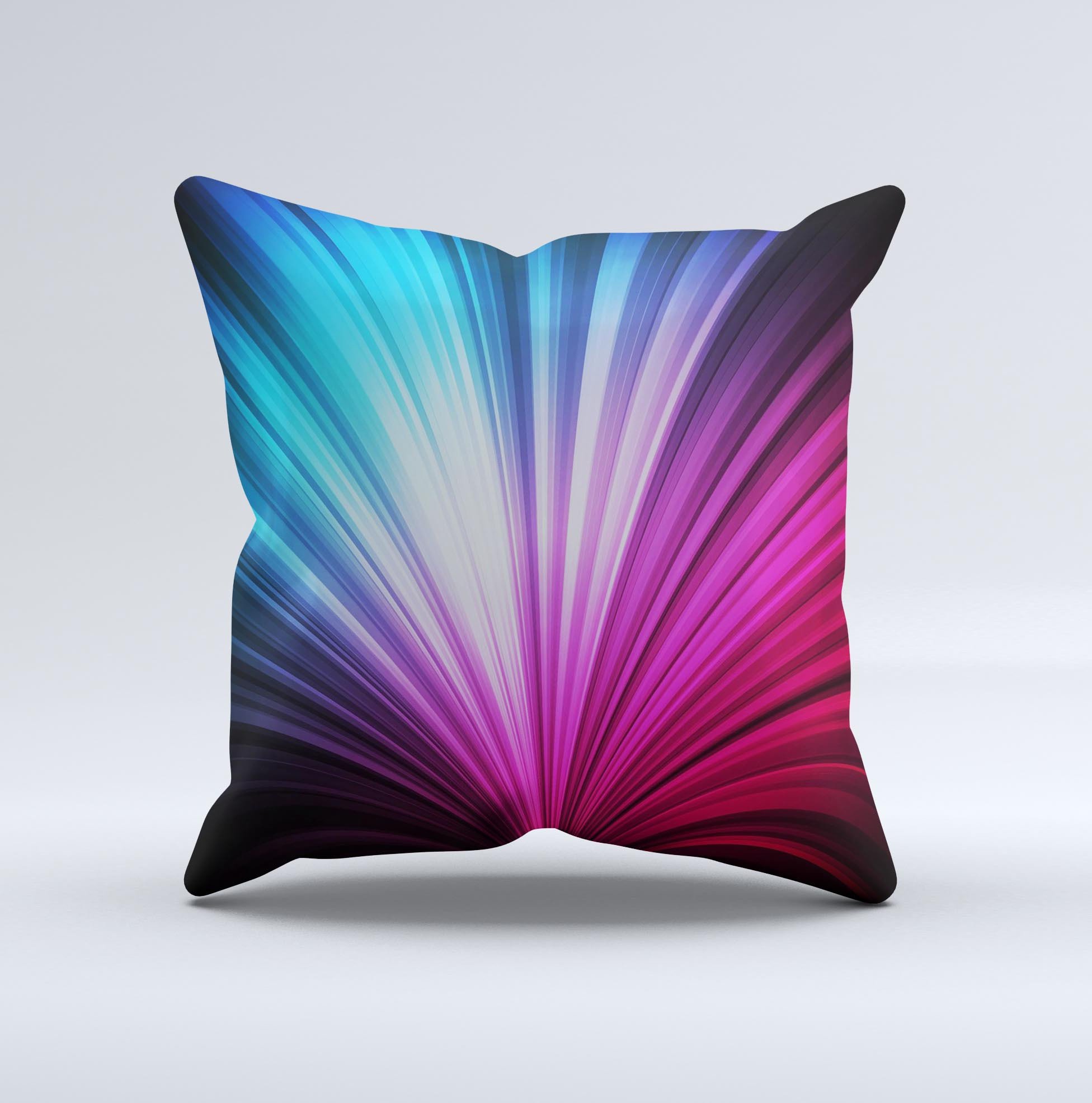 Swirly HD Pink & Blue Lines Ink-Fuzed Decorative Throw Pillow showcasing vibrant colors and unique design, handcrafted in Virginia.