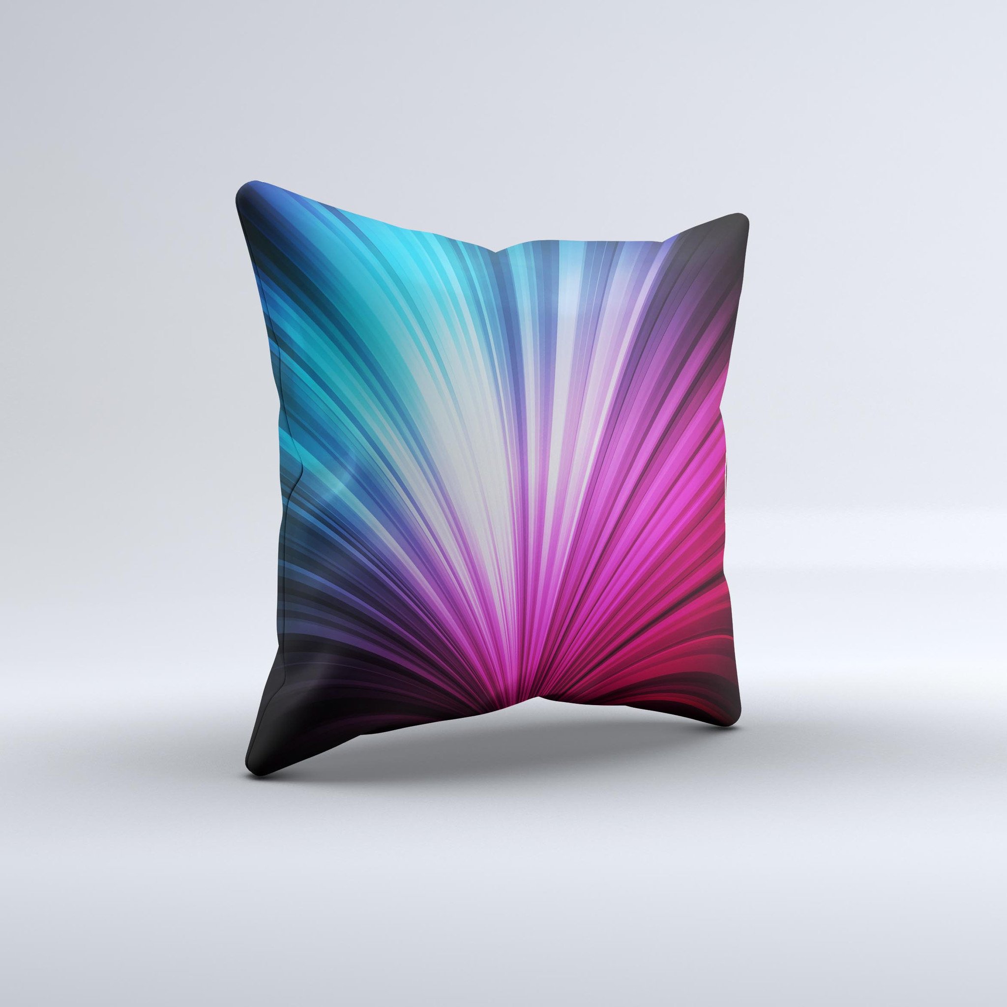 Swirly HD Pink & Blue Lines Ink-Fuzed Decorative Throw Pillow showcasing vibrant colors and unique design, handcrafted in Virginia.