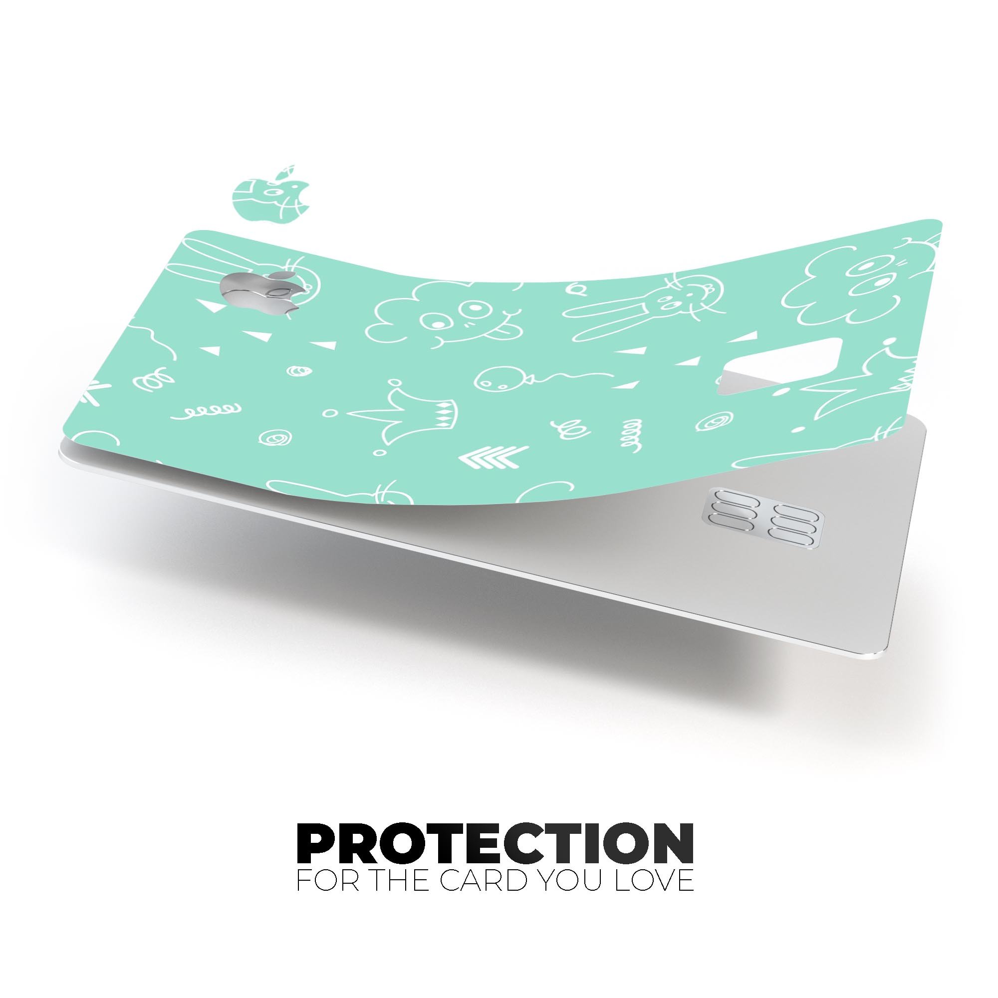 Teal Joker Mint Pattern skin applied to an Apple Card, showcasing vibrant colors and a sleek design.