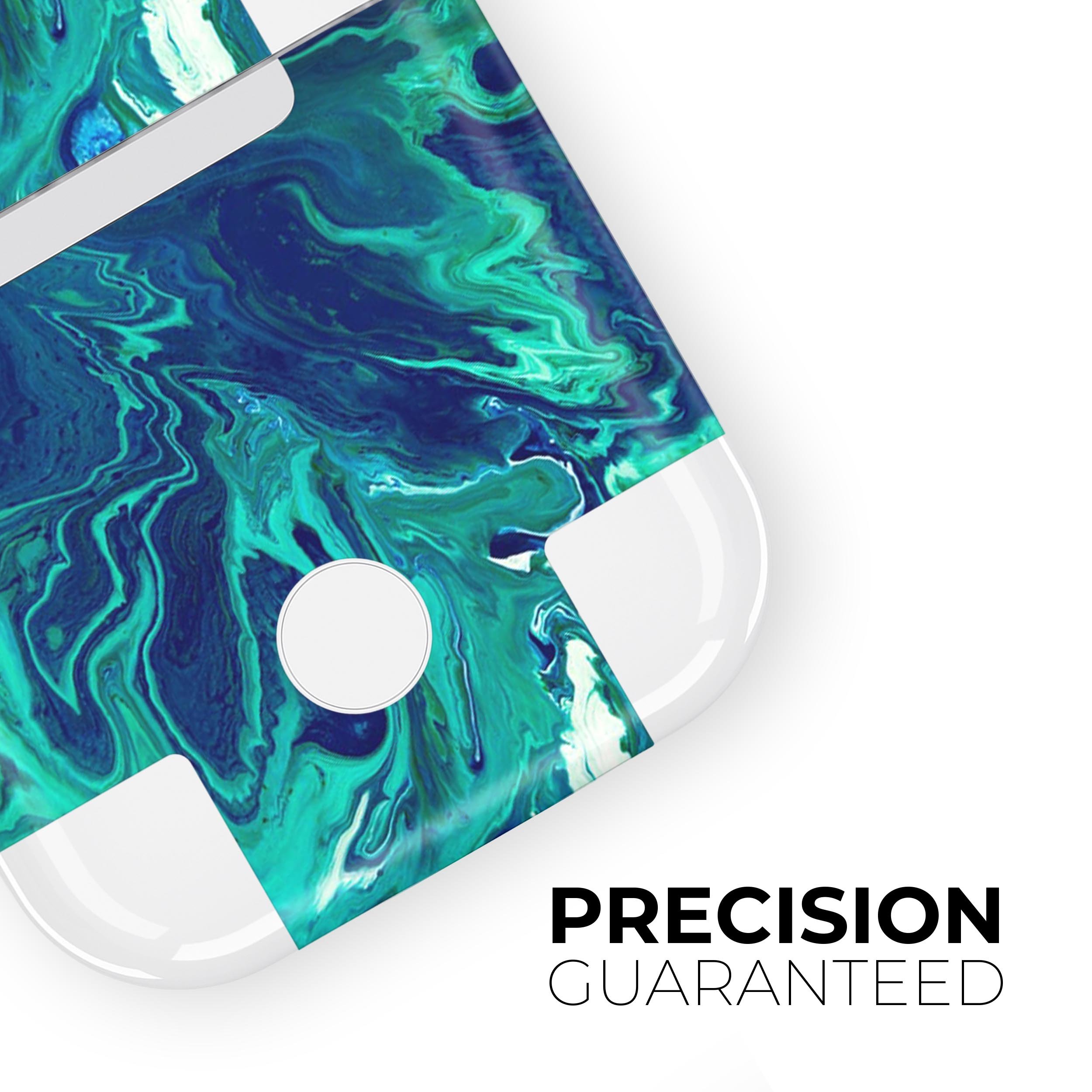 Teal Oil Mixture skin decal wrap kit for Apple AirPods, showcasing vibrant colors and high-quality finish.