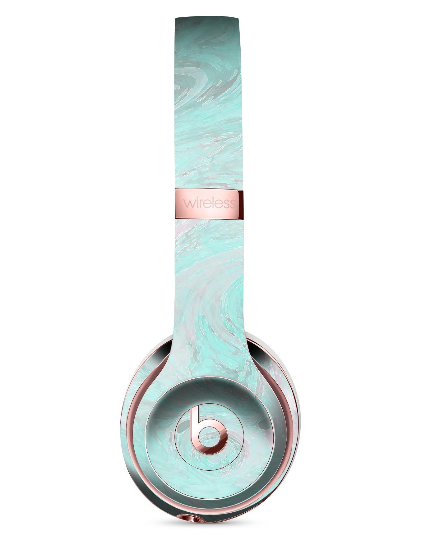 Teal Slate Marble Skin Kit for Beats by Dre Solo 3 Wireless Headphones, showcasing a stylish design and premium vinyl material.