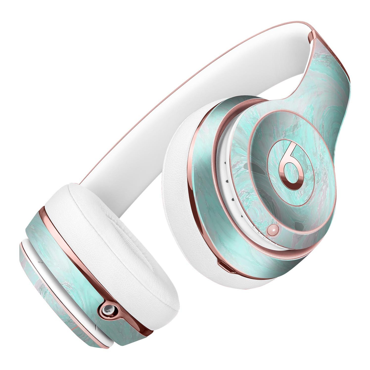 Teal Slate Marble Skin Kit for Beats by Dre Solo 3 Wireless Headphones, showcasing a stylish design and premium vinyl material.