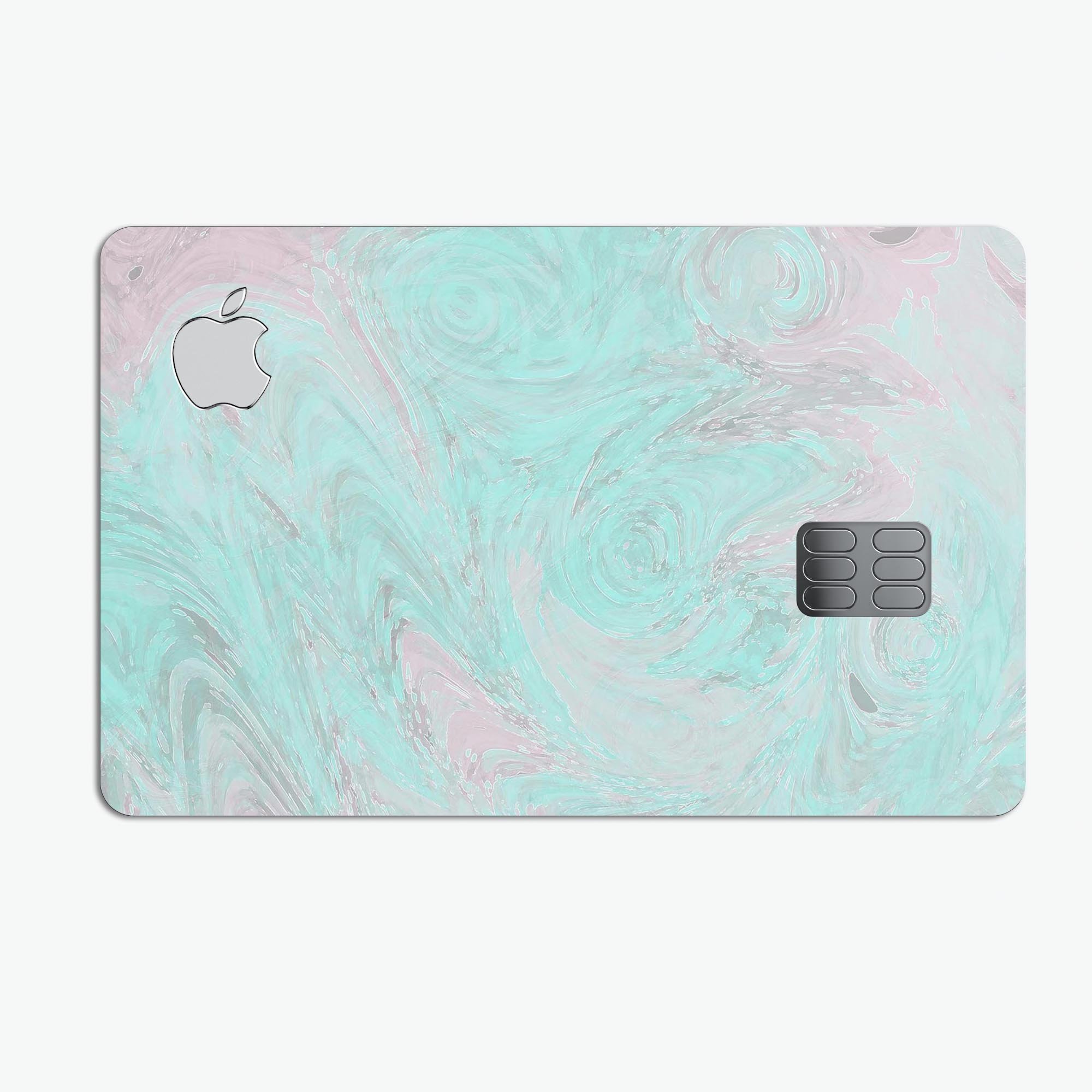 Teal Slate Marble Surface V23 skin applied on an Apple Card, showcasing its premium design and protective features.