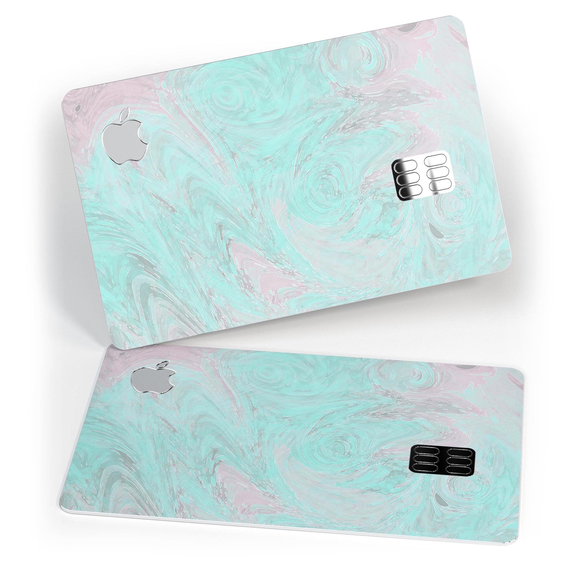 Teal Slate Marble Surface V23 skin applied on an Apple Card, showcasing its premium design and protective features.