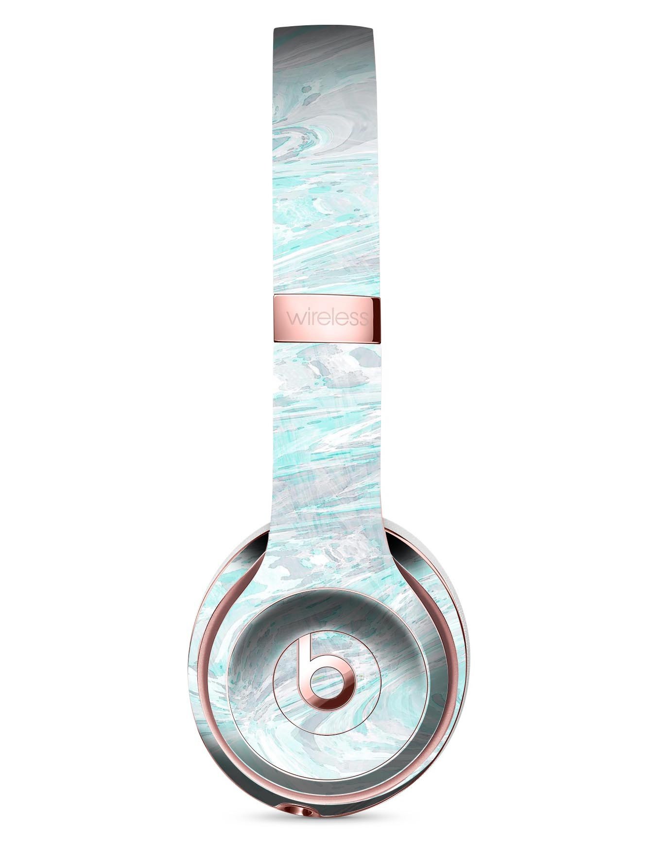 Teal Slate Marble Skin Kit for Beats by Dre Solo 3 Wireless Headphones, showcasing a stylish design and premium vinyl material.