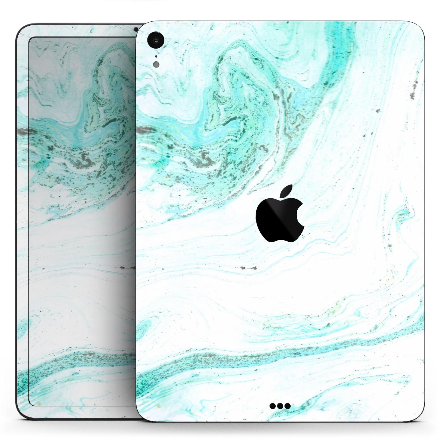 Teal v4 Textured Marble skin decal for Apple iPad Pro, showcasing a stylish marble design with a smooth finish.