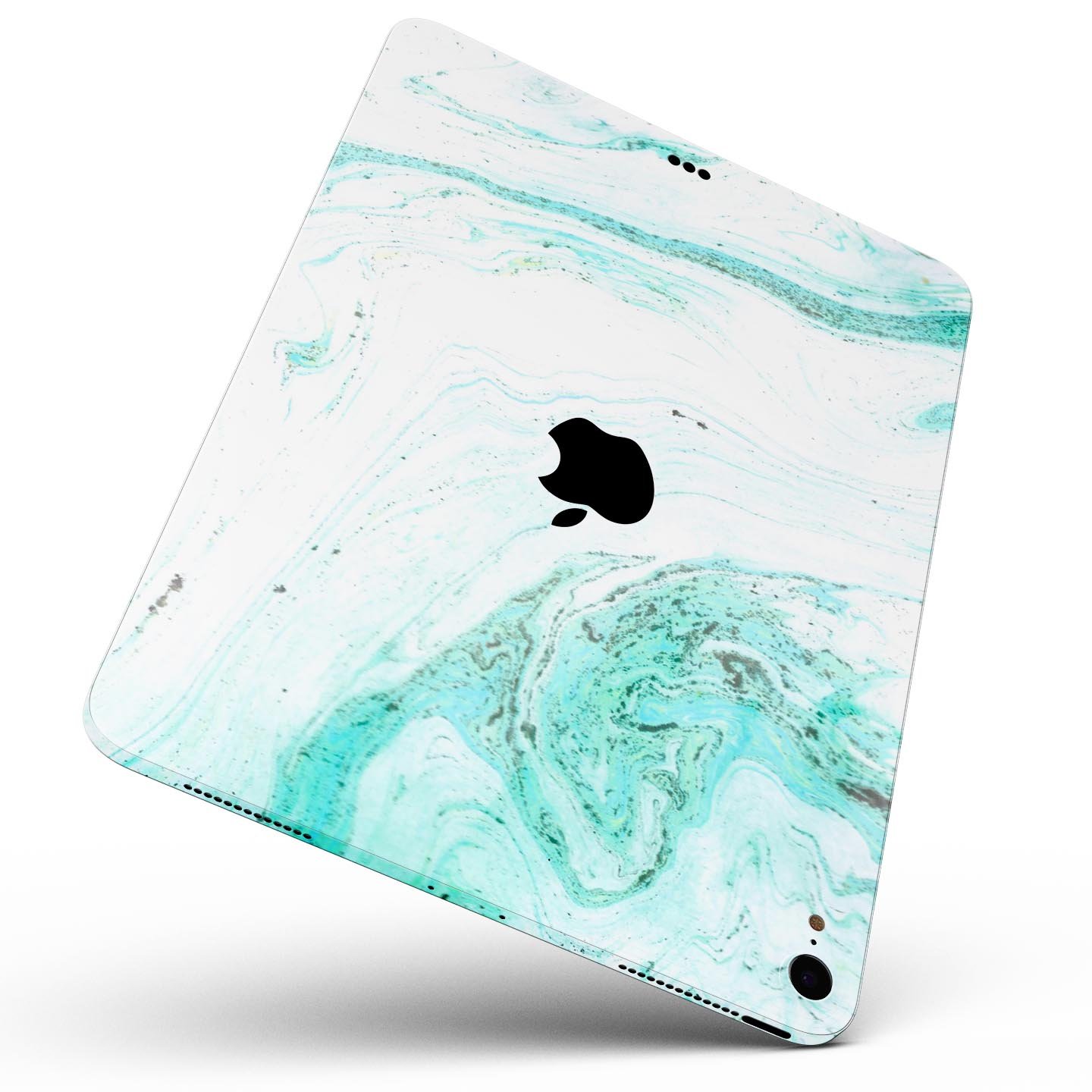 Teal v4 Textured Marble skin decal for Apple iPad Pro, showcasing a stylish marble design with a smooth finish.