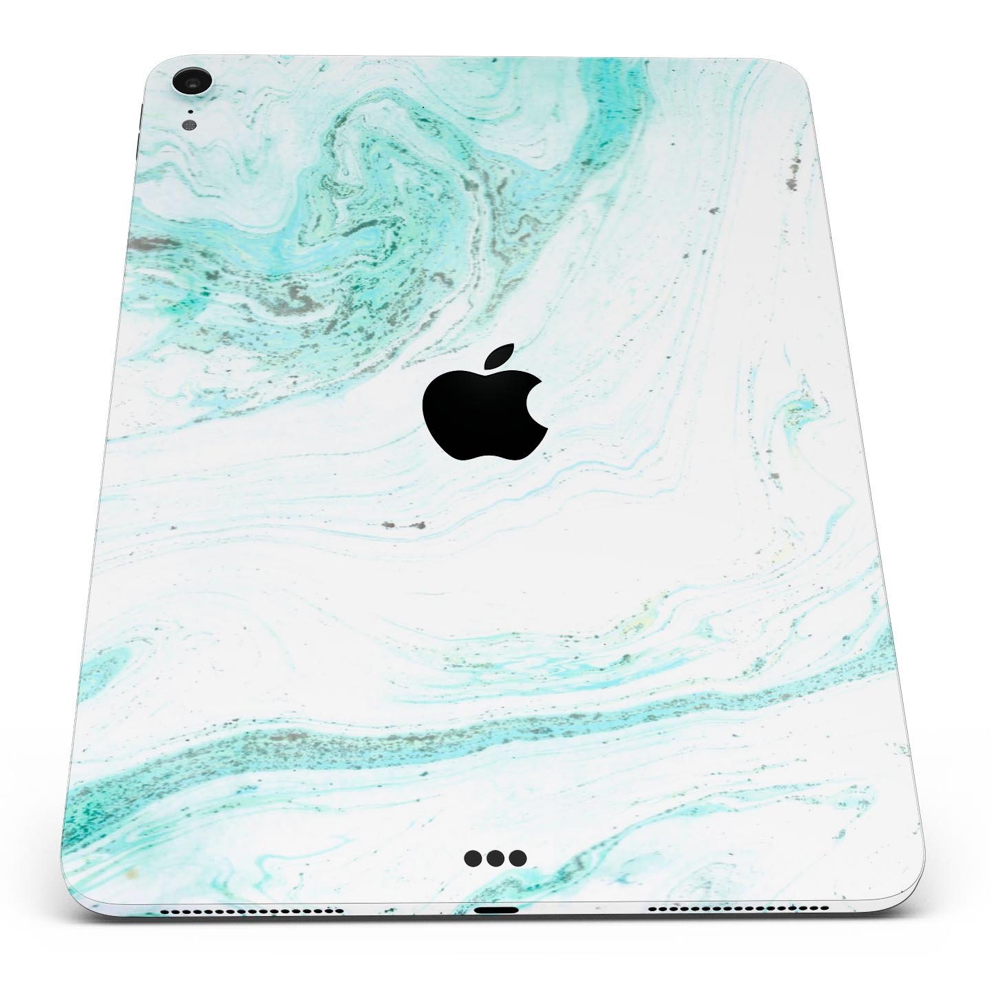 Teal v4 Textured Marble skin decal for Apple iPad Pro, showcasing a stylish marble design with a smooth finish.