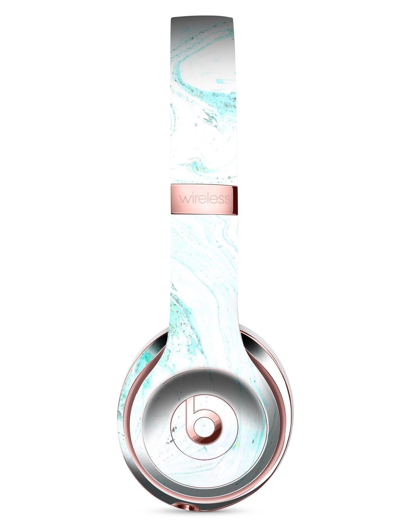 Teal v4 Textured Marble Full-Body Skin Kit for Beats by Dre Solo 3, showcasing a stylish design and premium vinyl material.