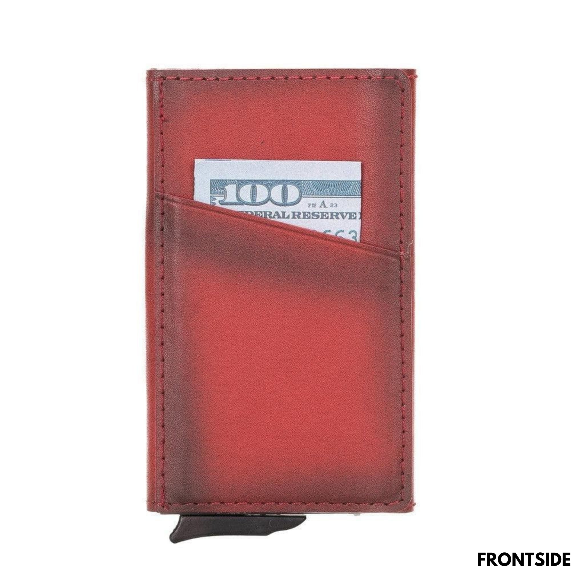 Telluride Leather Popup Cardholder showcasing its sleek design and full-grain leather finish, ideal for men and women.