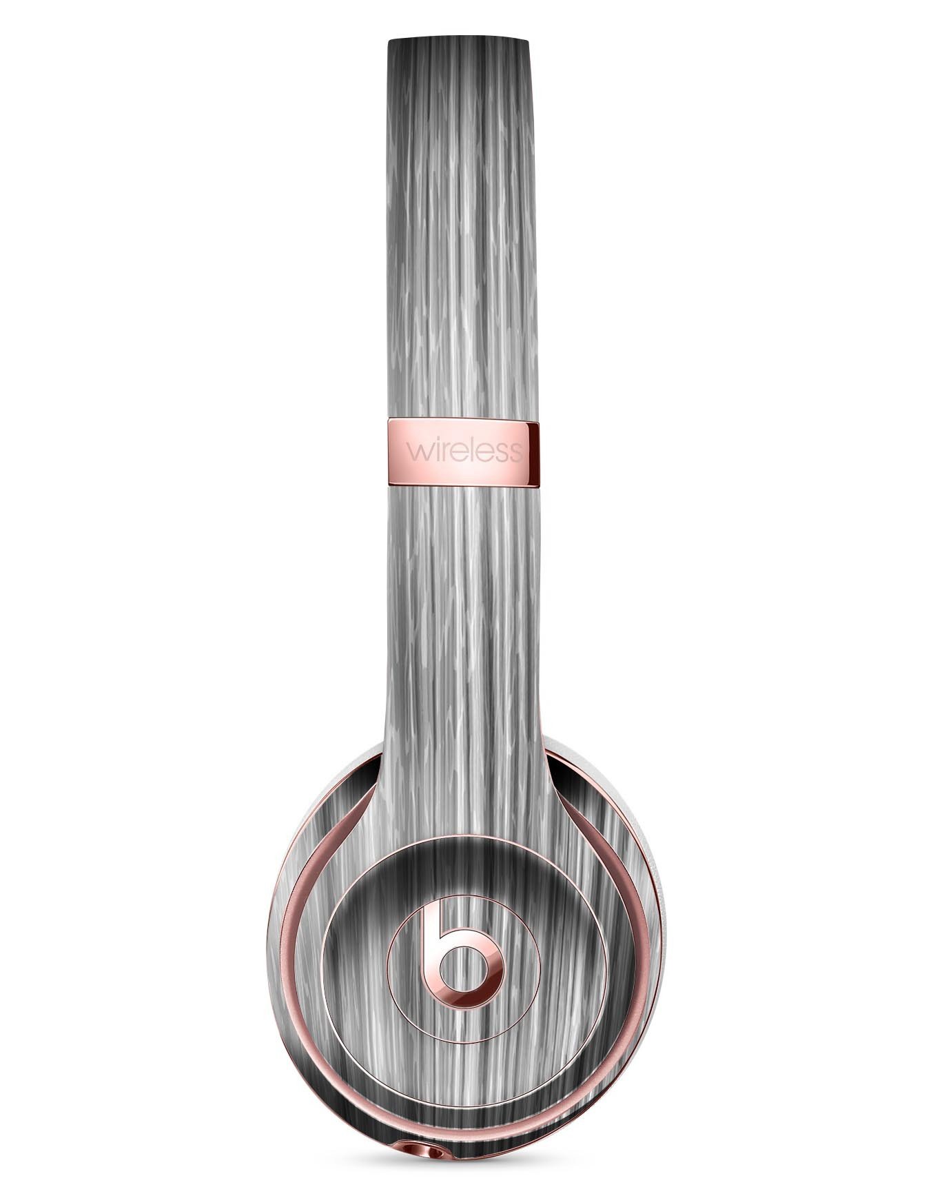 Textured gray dyed surface skin kit for Beats by Dre Solo 3 Wireless Headphones, showcasing its stylish design and protective features.