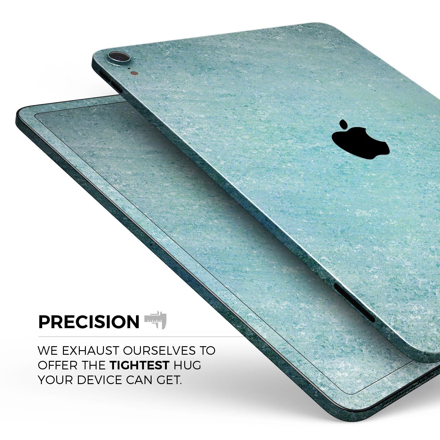 Textured teal surface skin decal for Apple iPad Pro, showcasing its premium quality and design.