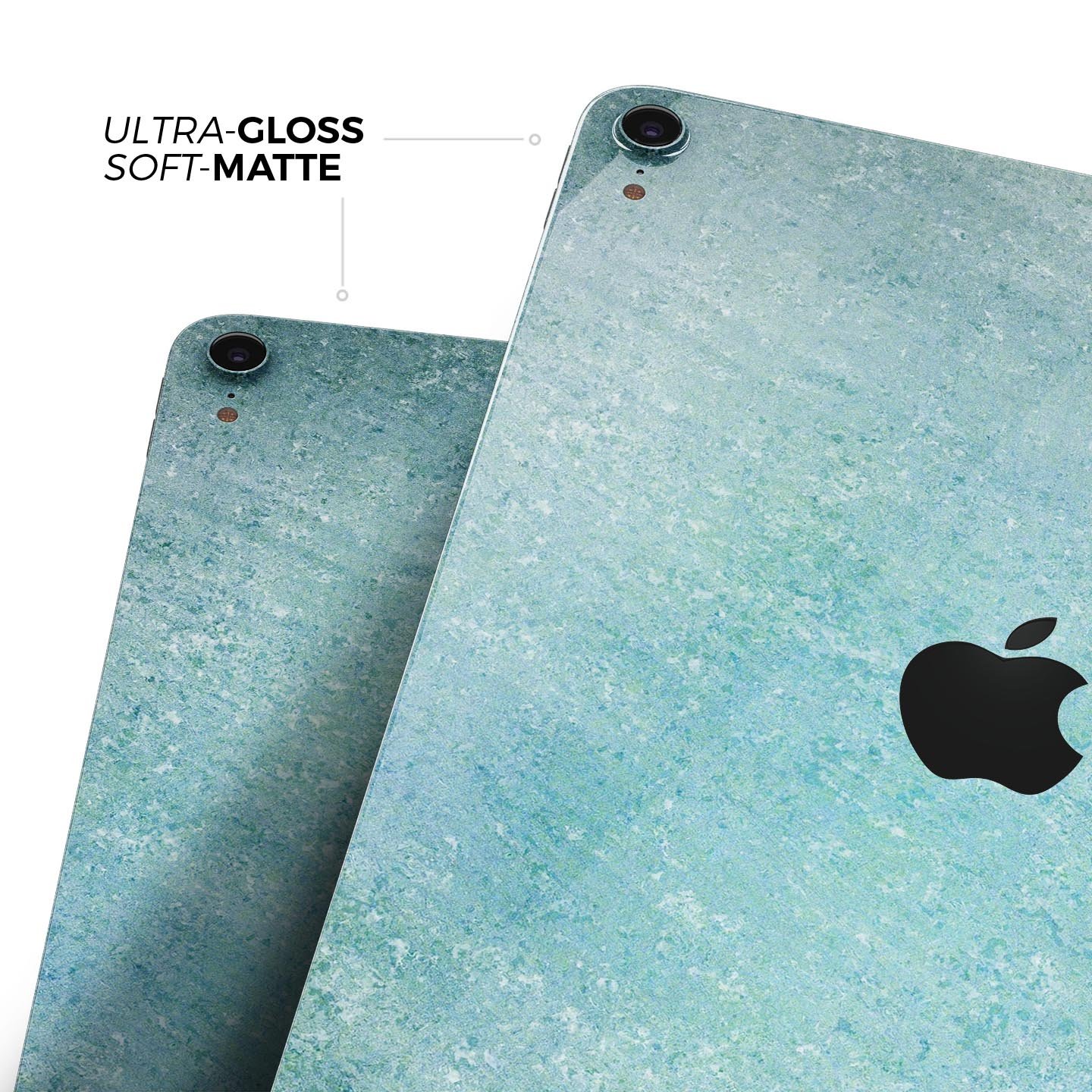 Textured teal surface skin decal for Apple iPad Pro, showcasing its premium quality and design.