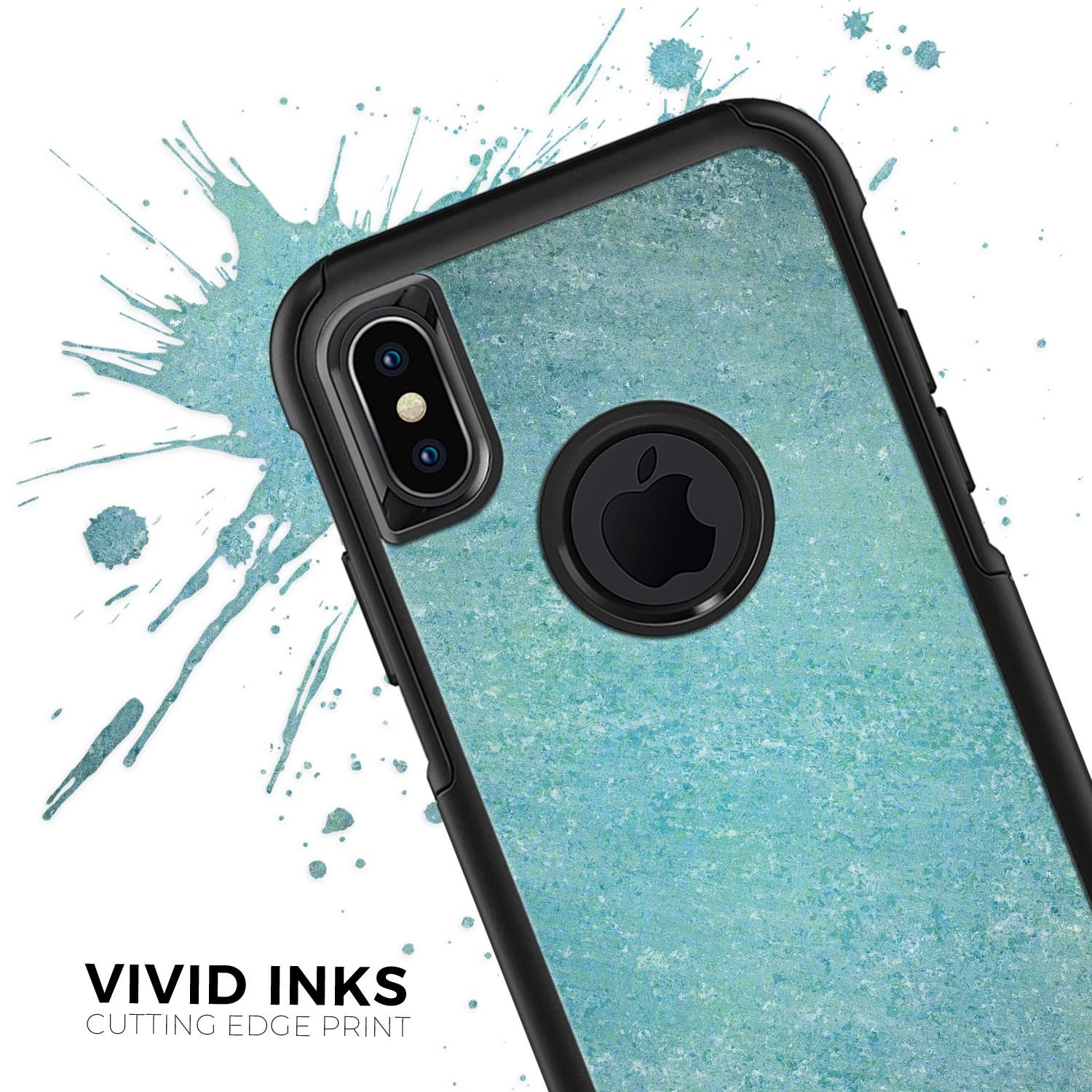 Textured teal skin kit for iPhone OtterBox cases, showcasing its vibrant color and premium finish.