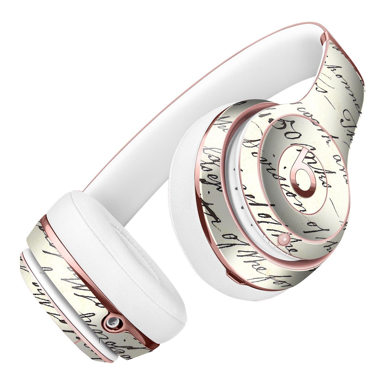 18th Century Script Pattern Skin Kit for Beats by Dre Solo 3 Wireless Headphones, showcasing elegant design and premium vinyl material.