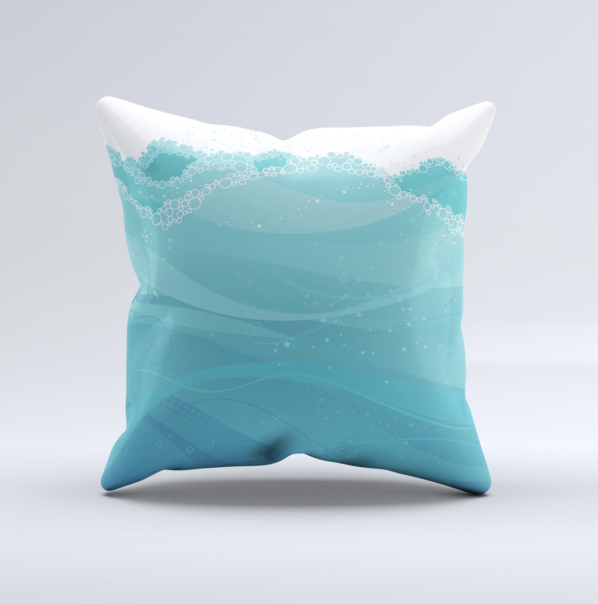 A beautifully handcrafted Abstract WaterWaves ink-Fuzed Decorative Throw Pillow featuring vibrant colors and unique patterns, made in Virginia.