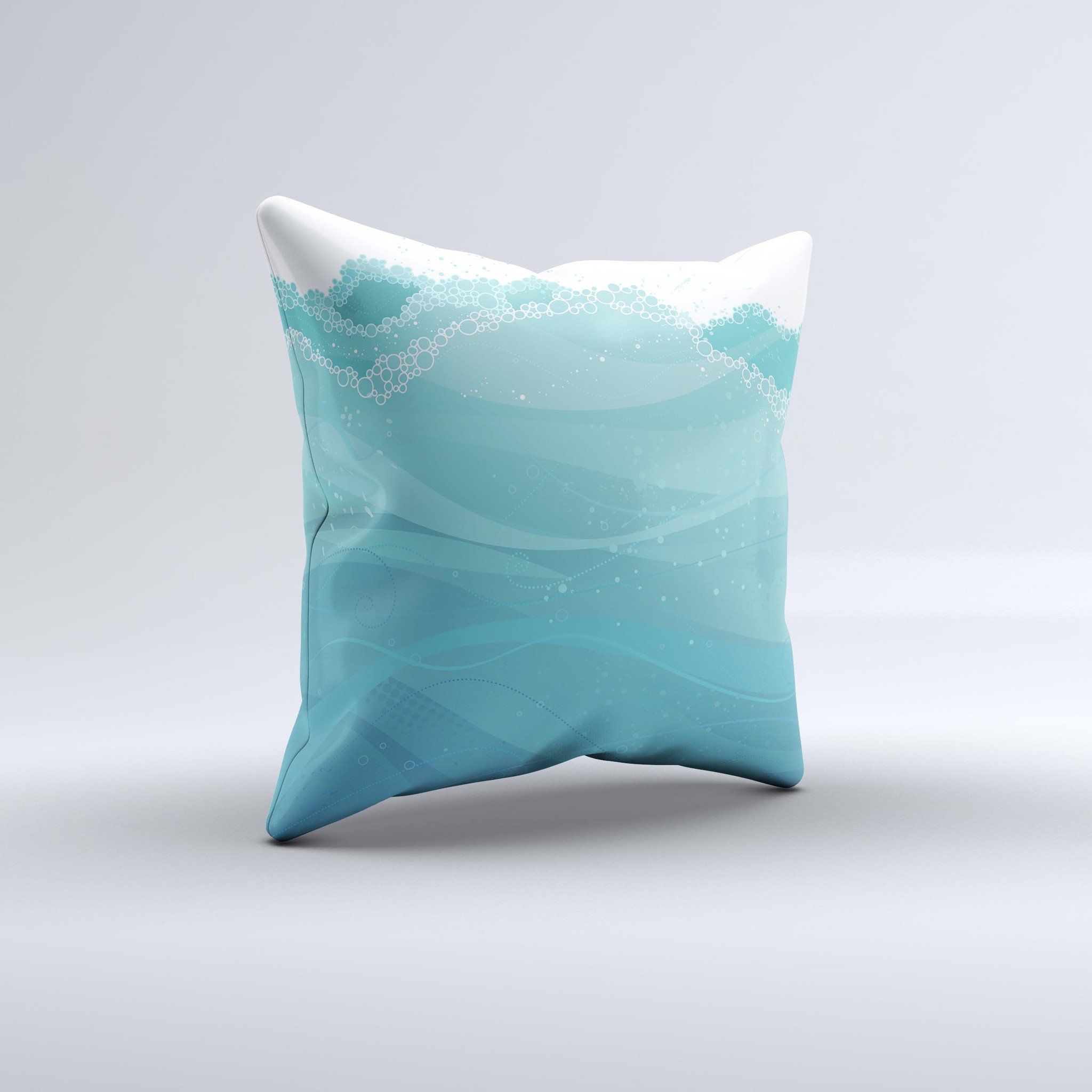 A beautifully handcrafted Abstract WaterWaves ink-Fuzed Decorative Throw Pillow featuring vibrant colors and unique patterns, made in Virginia.