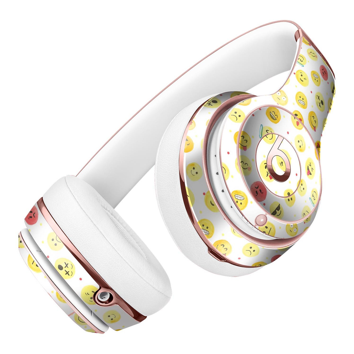 All Over Emoji Pattern Full-Body Skin Kit for Beats by Dre Solo 3 Wireless Headphones, showcasing vibrant emojis on a sleek vinyl surface.