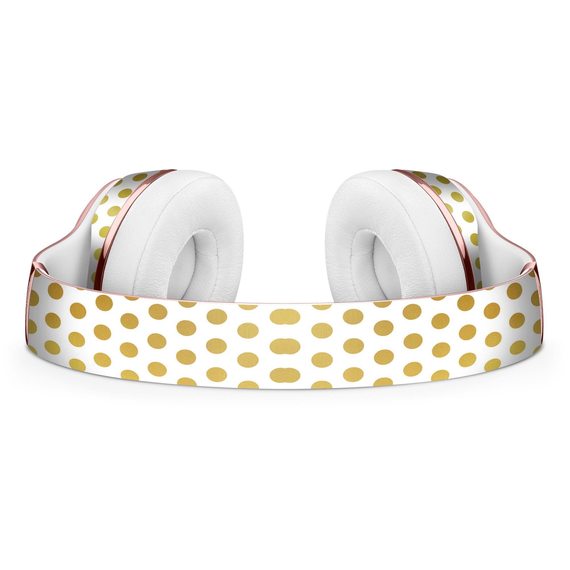 Stylish All Over Golden Dot Pattern Skin Kit for Beats by Dre Solo 3 Wireless Headphones, showcasing a vibrant design and precise fit.