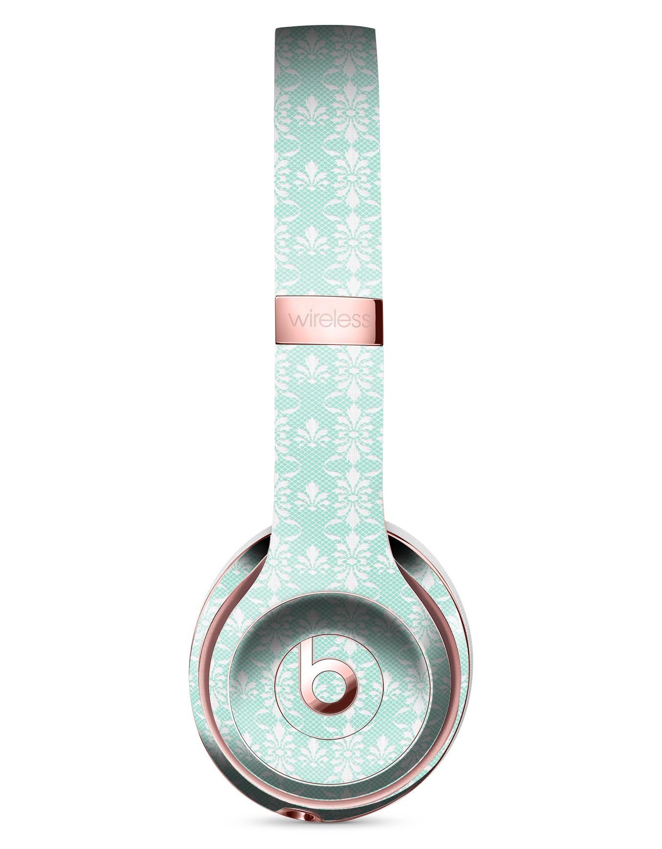 All Over Mint Luxury Design Skin Kit for Beats by Dre Solo 3 Wireless Headphones, showcasing a stylish mint pattern.