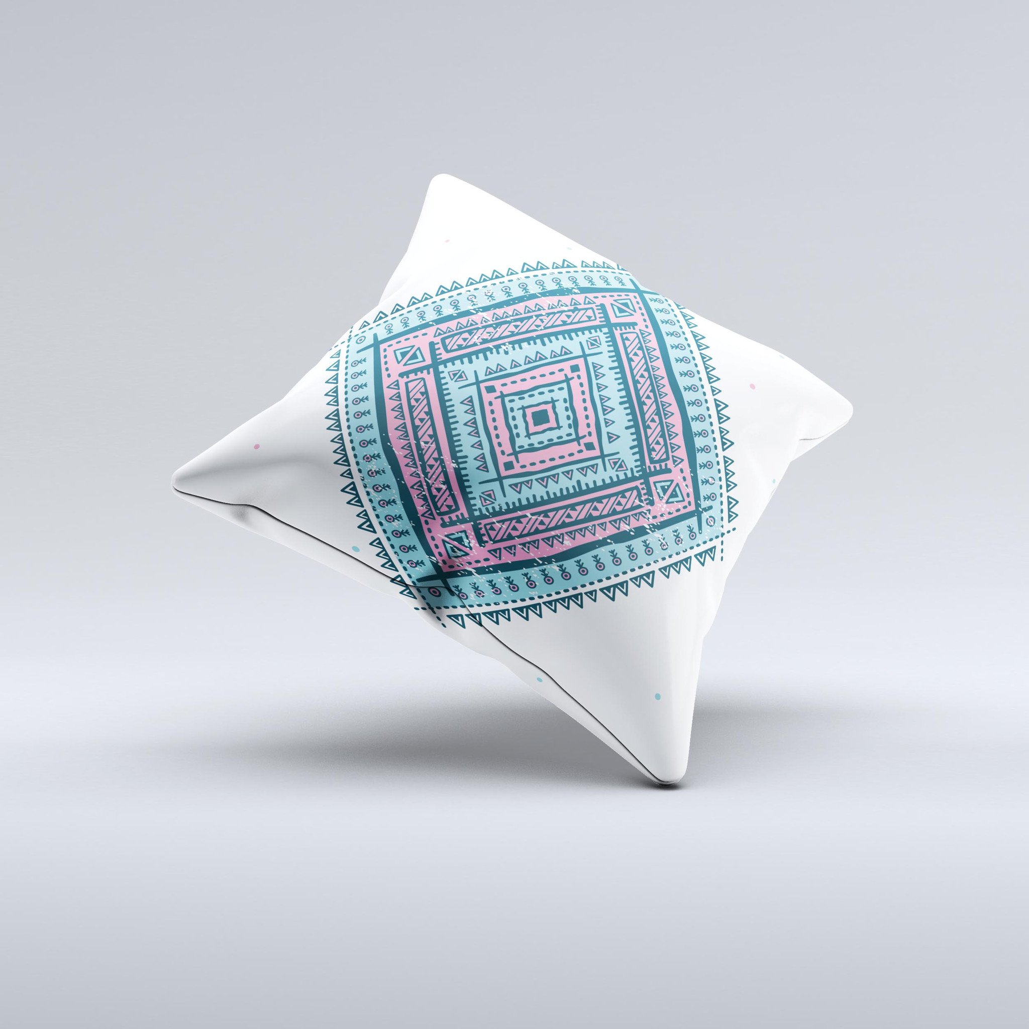 Aztec Diamond ink-Fuzed Decorative Throw Pillow featuring unique handmade design and high-quality fabric.