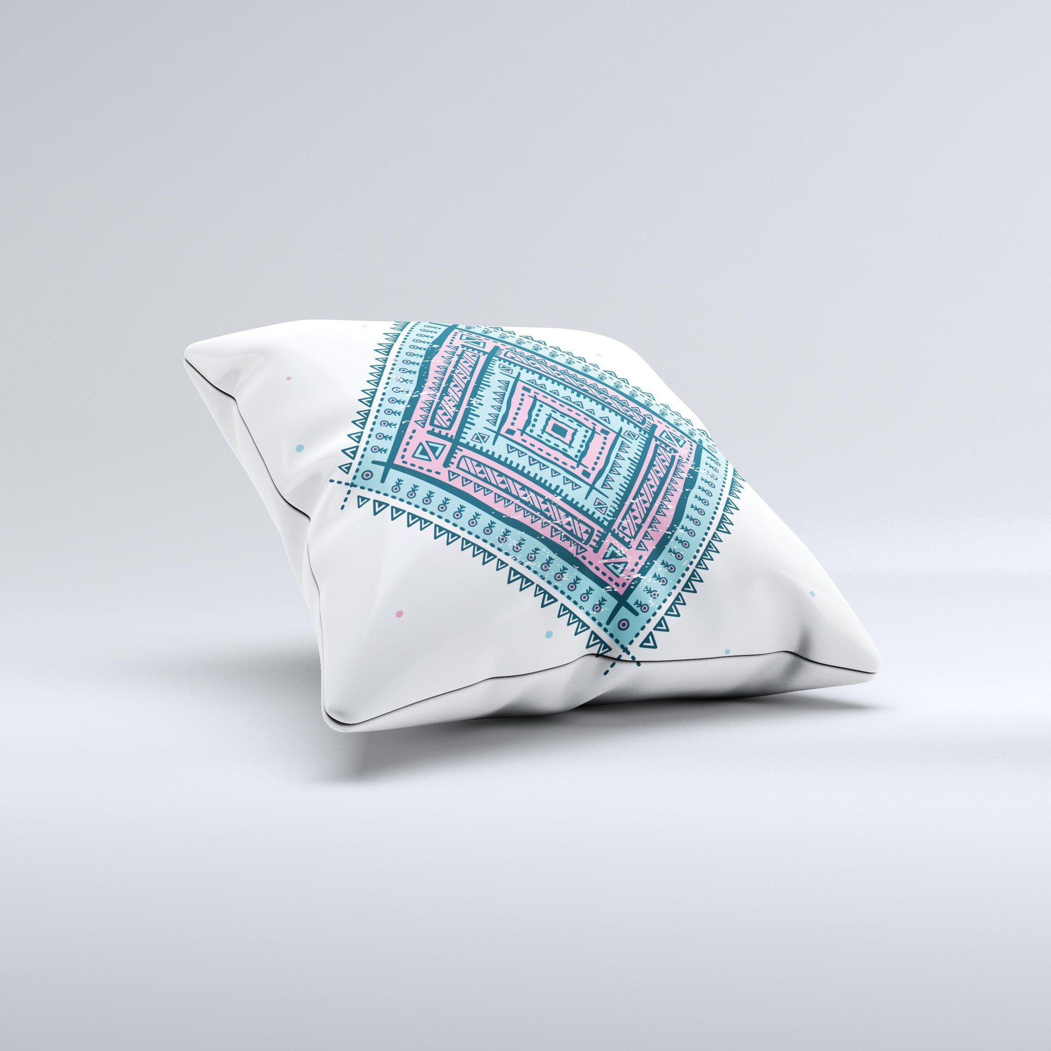 Aztec Diamond ink-Fuzed Decorative Throw Pillow featuring unique handmade design and high-quality fabric.