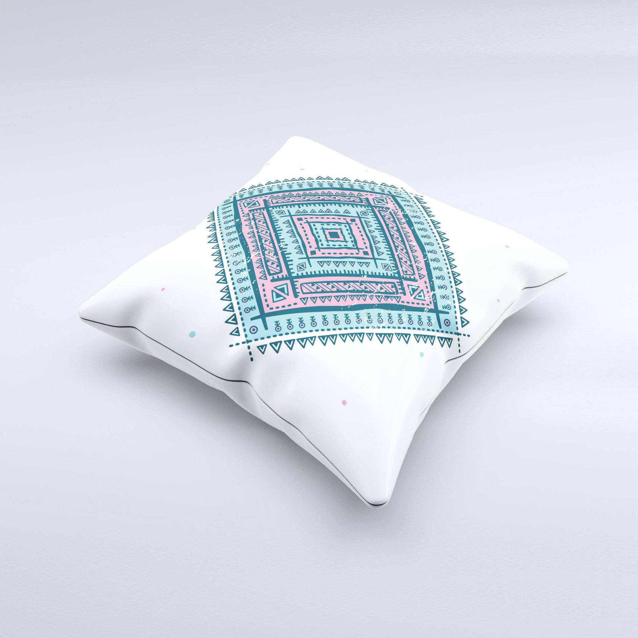 Aztec Diamond ink-Fuzed Decorative Throw Pillow featuring unique handmade design and high-quality fabric.