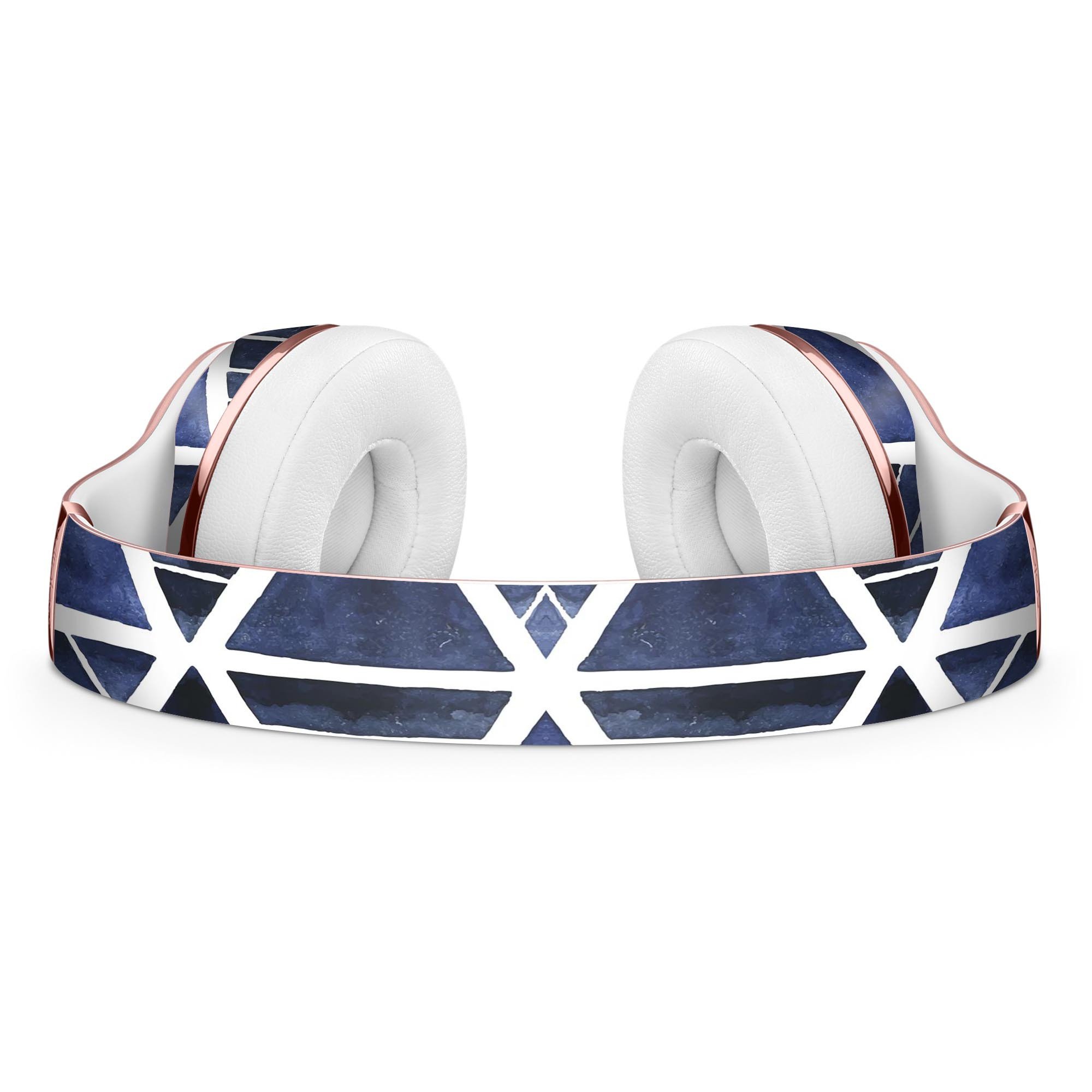 Blue Triangular Aztec Pattern Skin Kit for Beats by Dre Solo 3 Wireless Headphones, showcasing vibrant colors and unique design.