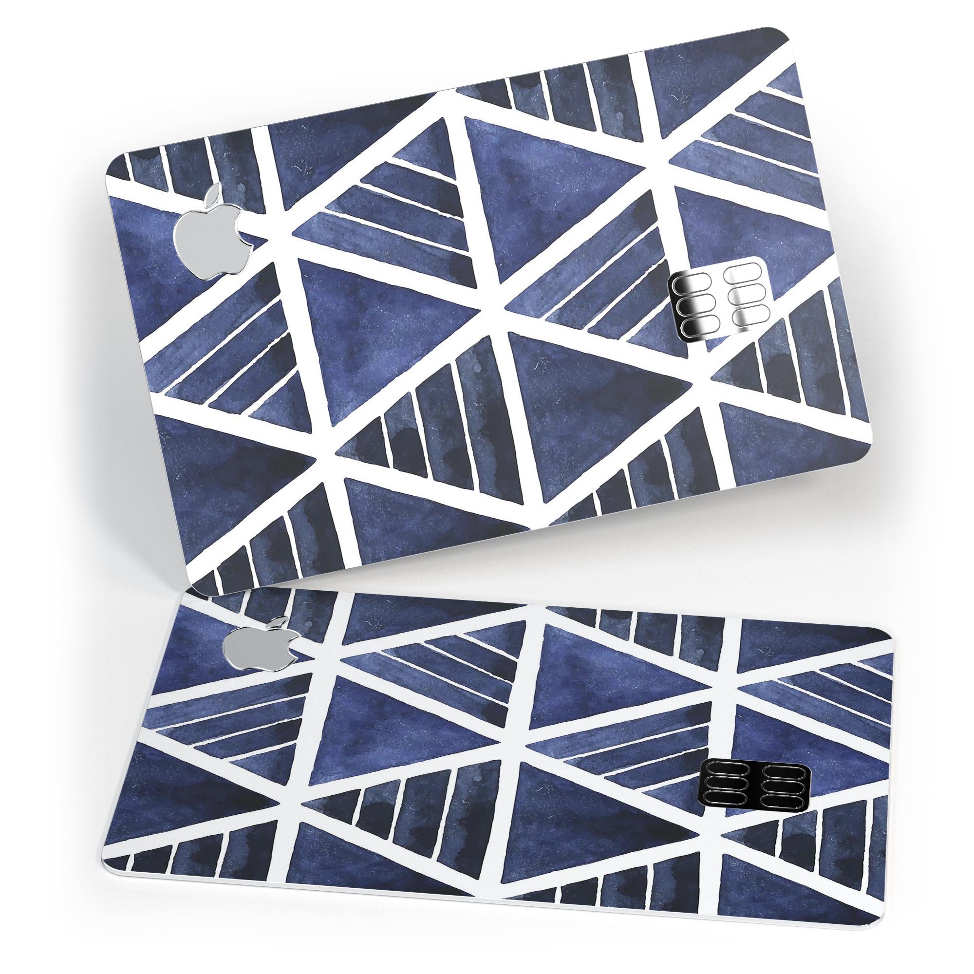 The Blue Triangular Aztec Pattern skin for Apple Card, showcasing vibrant colors and a stylish design.