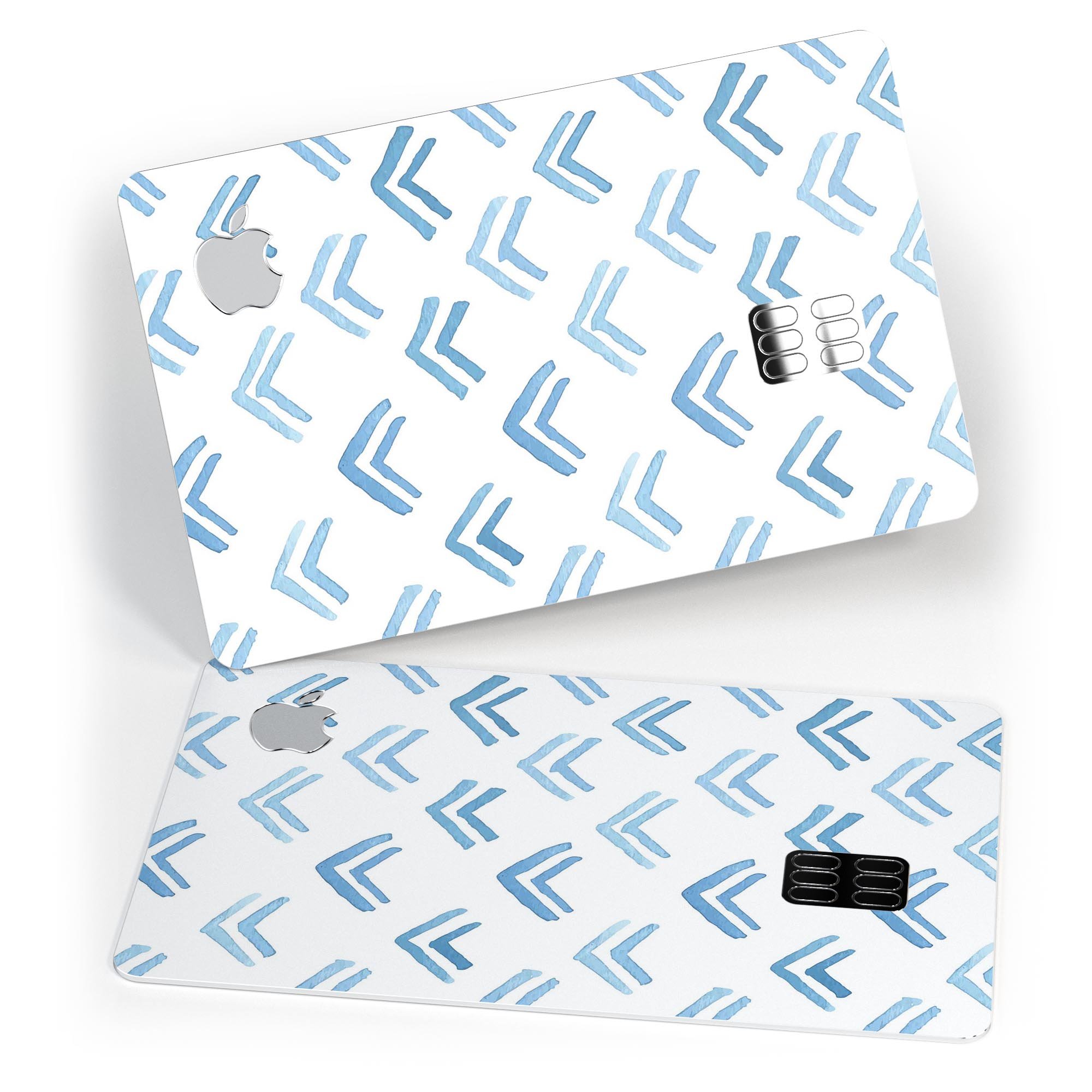 The Blue Upwards Arrow Pattern decal skin for Apple Card, showcasing a stylish design with premium vinyl material.